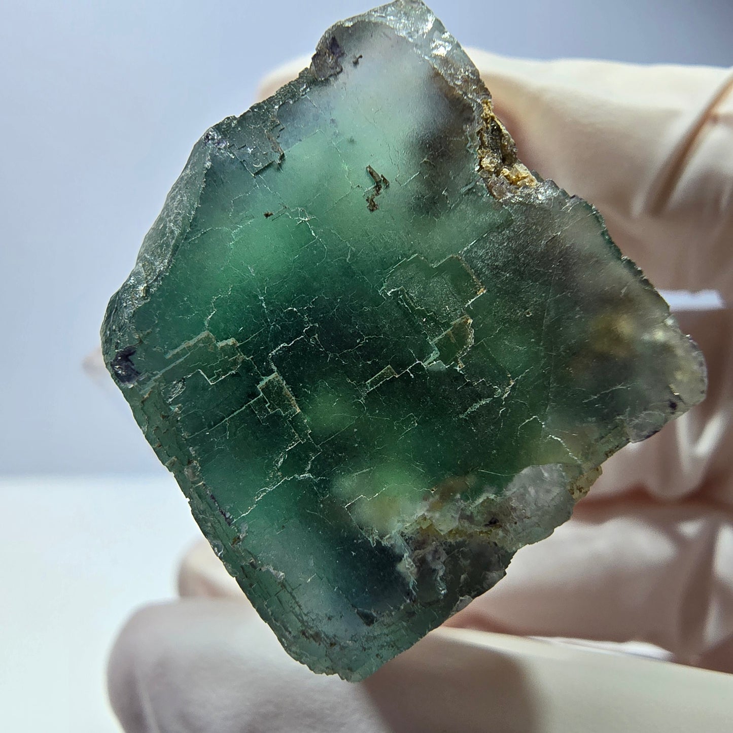 Klarer Phantom Fluorit Würfel parkettiert, grün Okorusu, Namibia 26*25*22mm