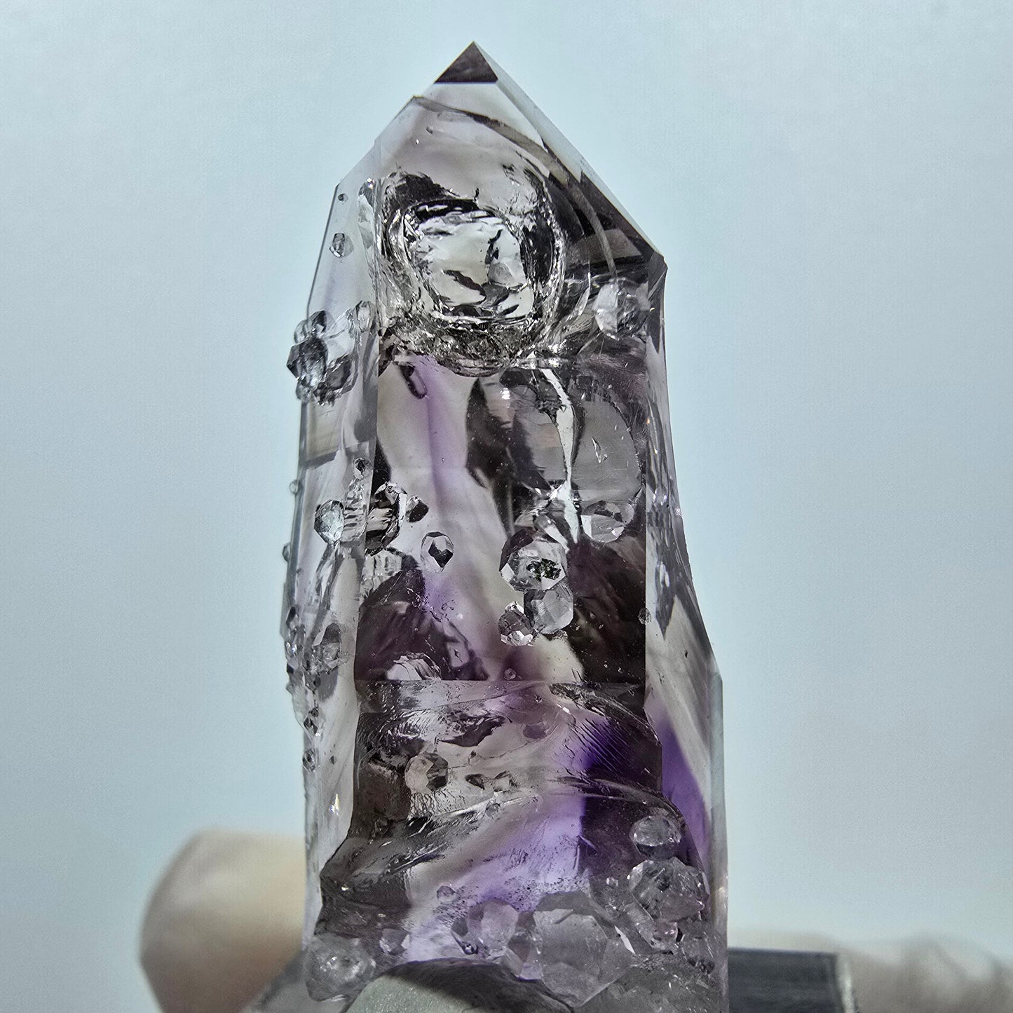 Enhydro Phantom Amethyst with Analcim Streep Mine, Goboboseb, Namibia 42*17*17mm