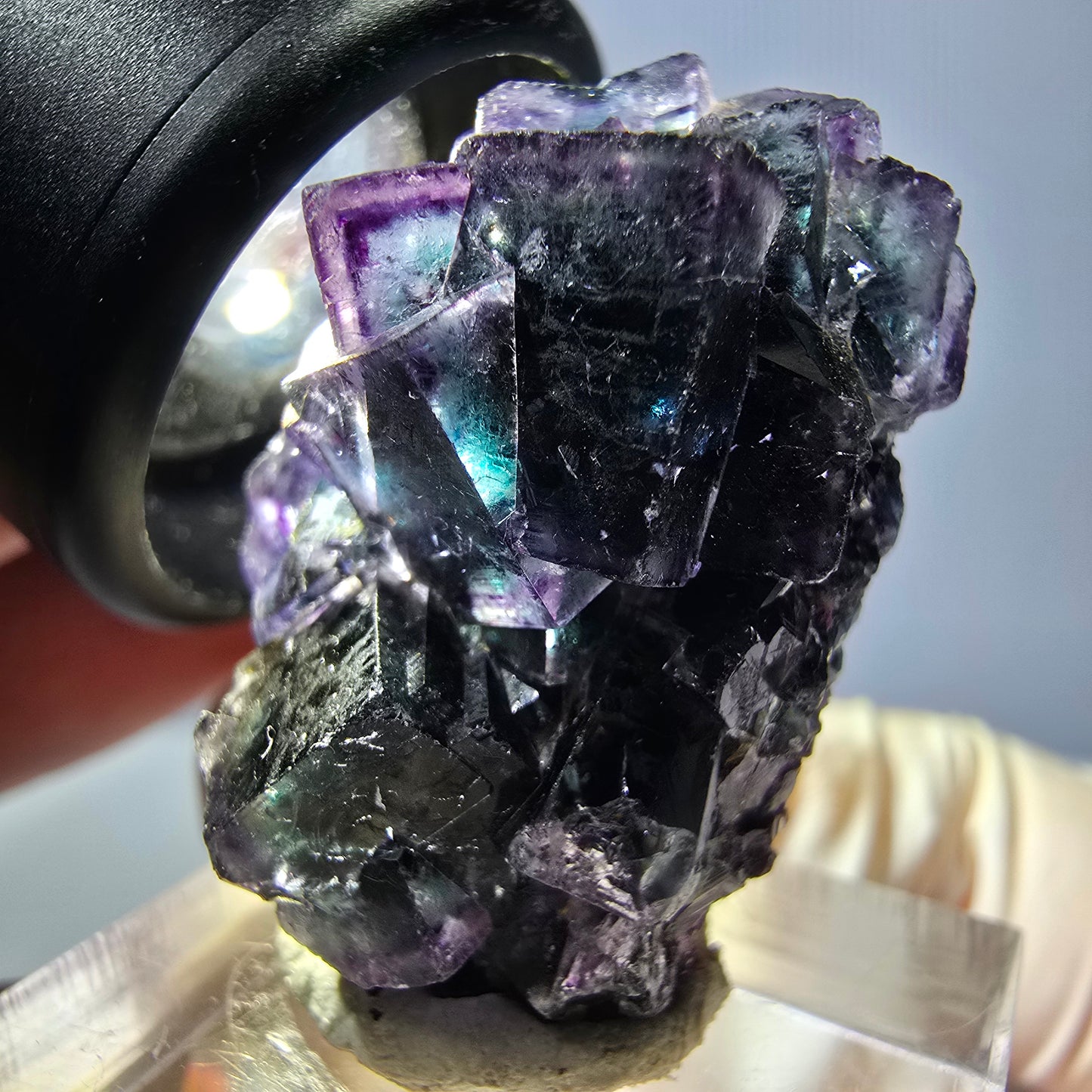 Phantom Fluorit Würfel Stufe, grün lila Okorusu, Namibia 32*23*19mm