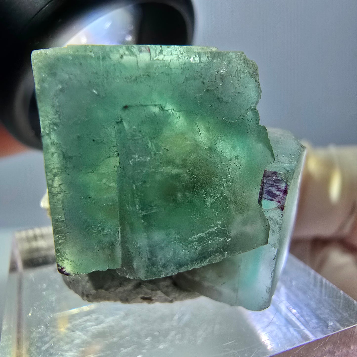 Phantom Fluorit Würfel Stufe, grün parkettiert Okorusu, Namibia 23*23*22mm