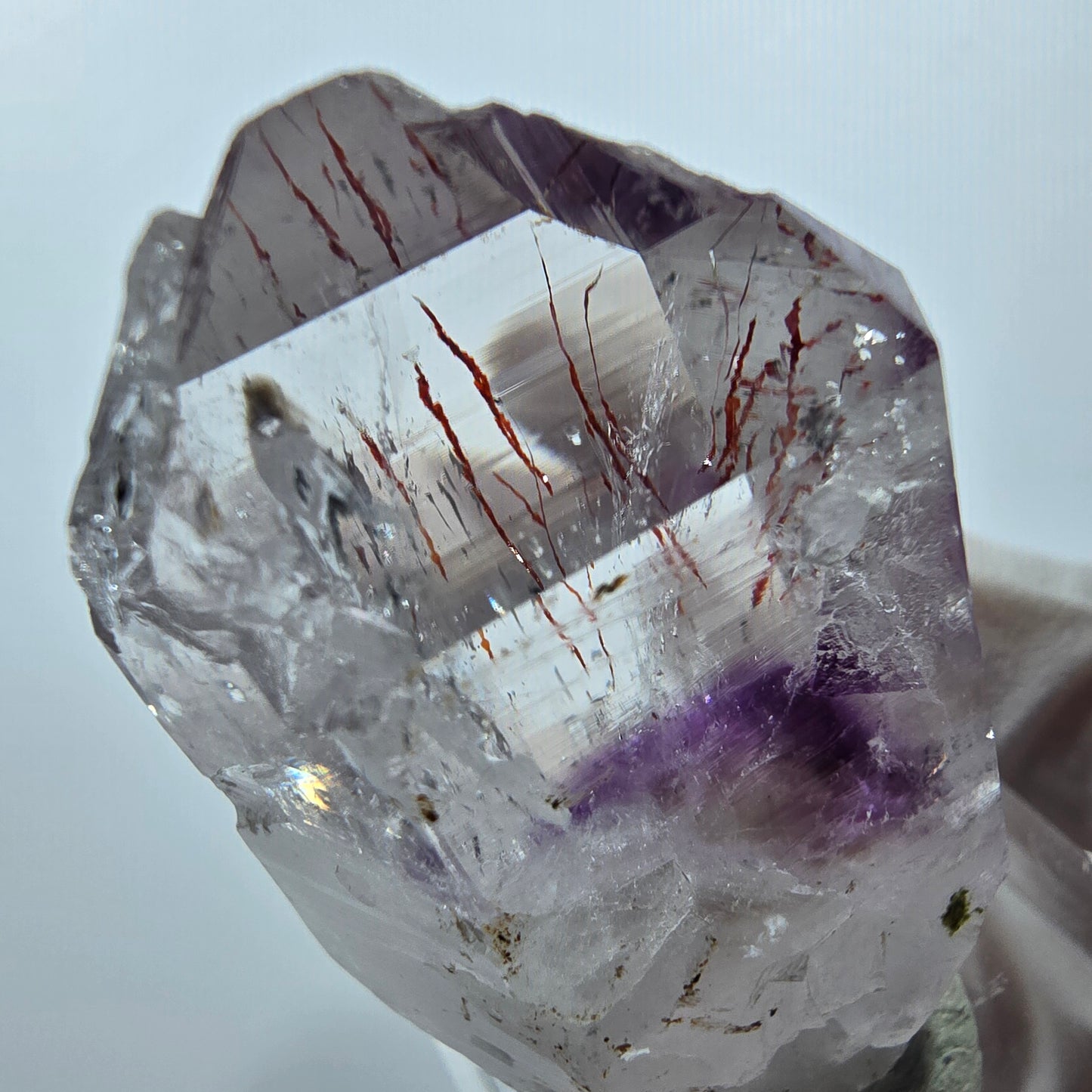Harlequin Phantom Amethyst with Analcim Streep Mine, Goboboseb, Namibia 42*26*16mm