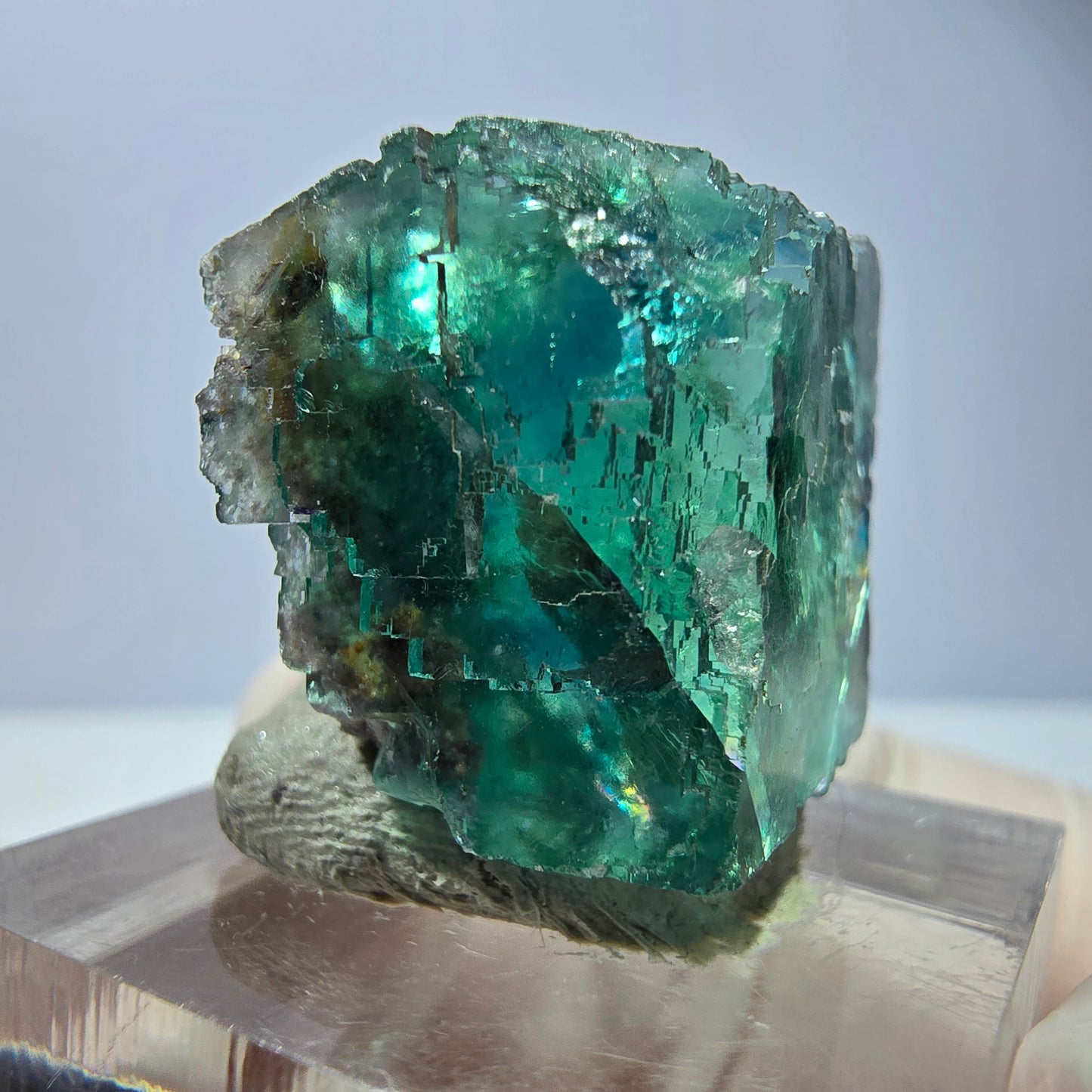 Klarer Phantom Fluorit Würfel parkettiert, grün Okorusu, Namibia 21*20*16mm