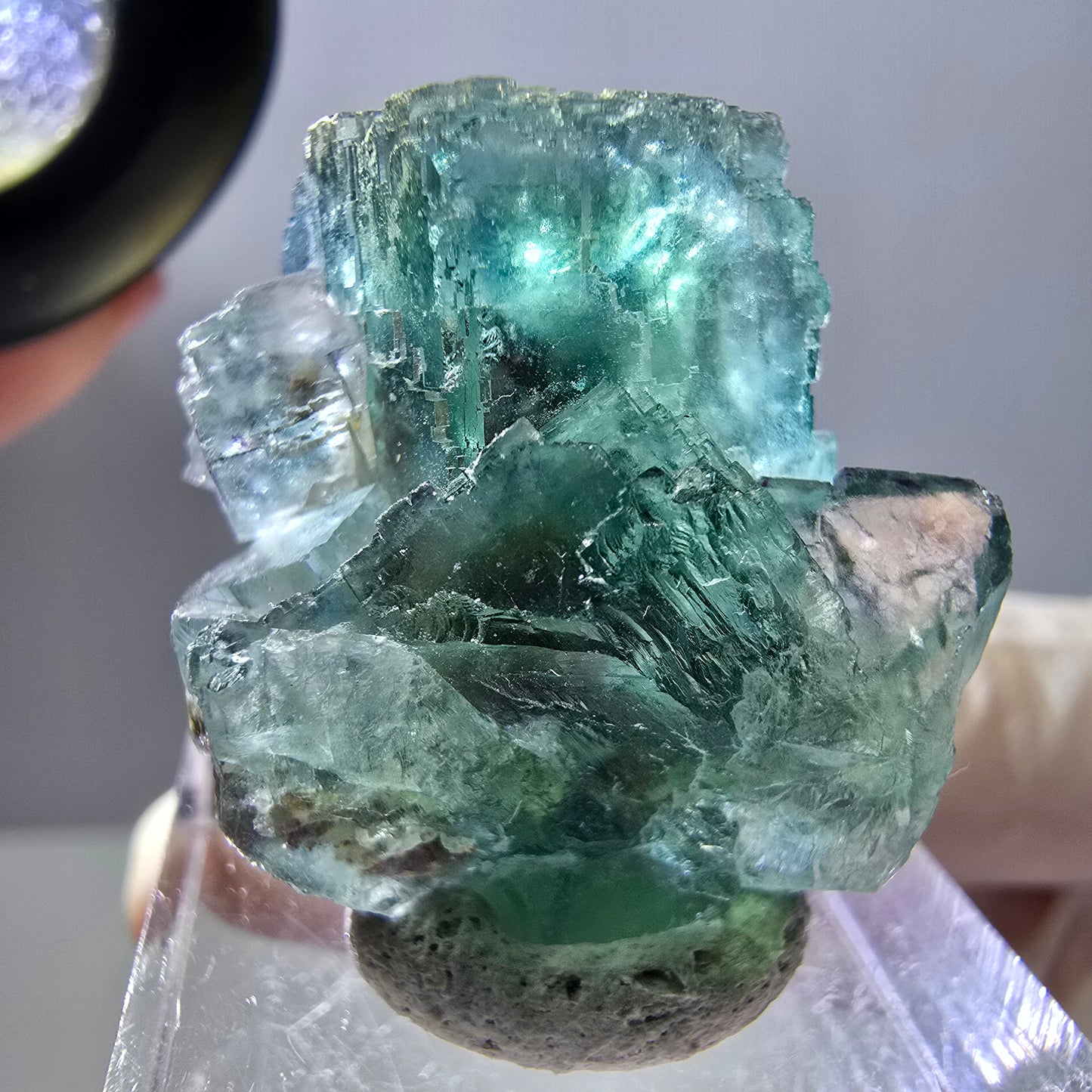 Spécimen de cube de fluorite fantôme, parquet vert Okorusu, Namibie 28 x 21 x 15 mm