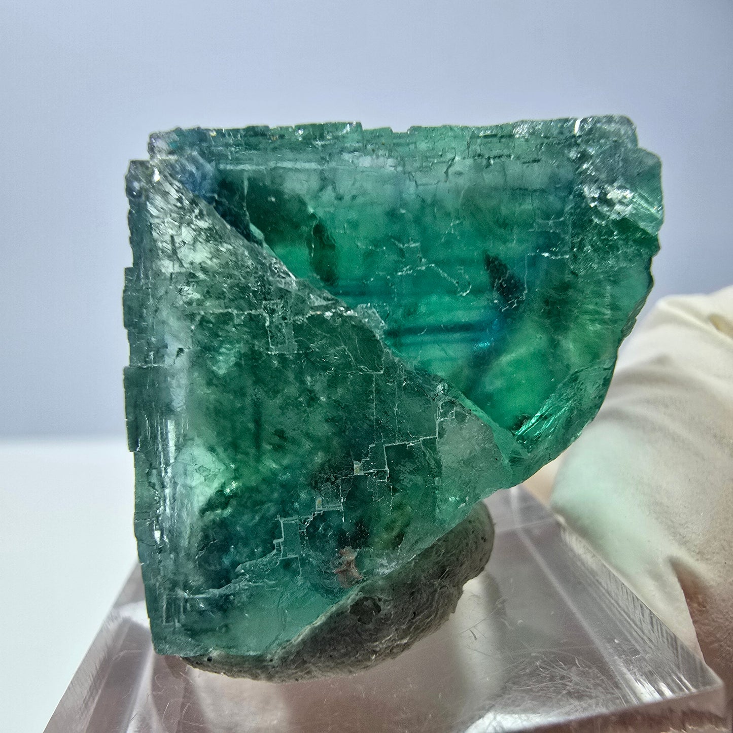 Klarer Phantom Fluorit Würfel parkettiert, grün Okorusu, Namibia 26*25*25mm
