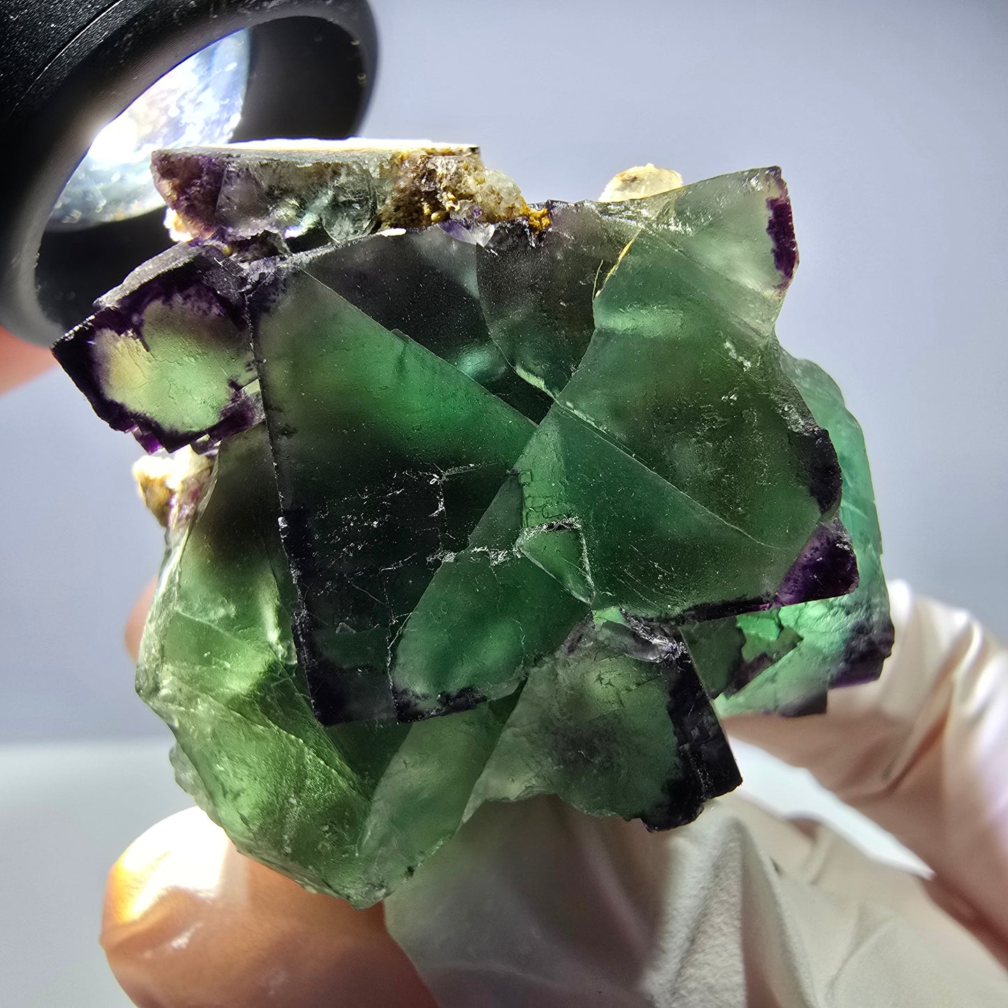 Spécimen de cube de fluorite fantôme, parqueté, zonal Okorusu, Namibie 45*38*36mm