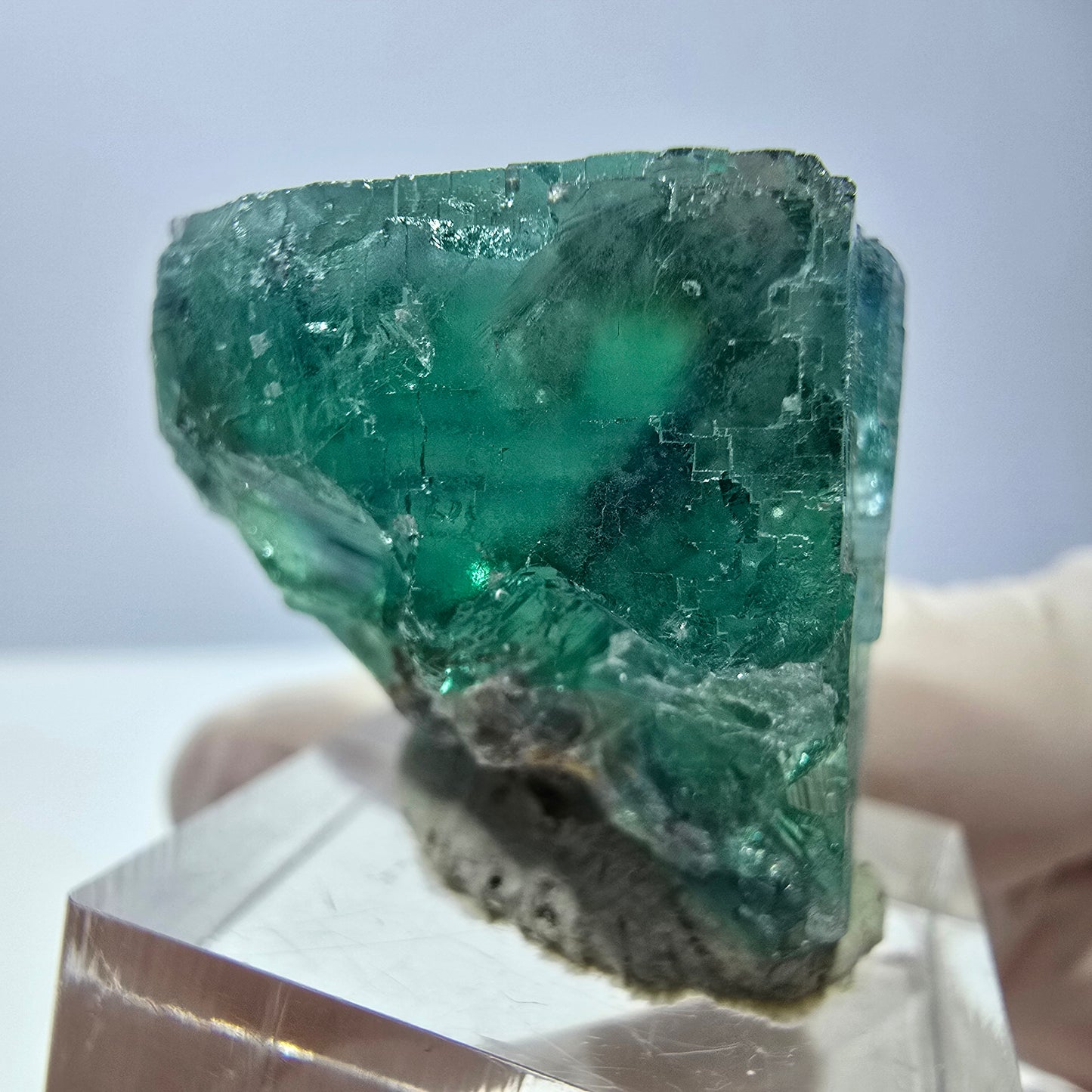 Klarer Phantom Fluorit Würfel parkettiert, grün Okorusu, Namibia 26*25*25mm