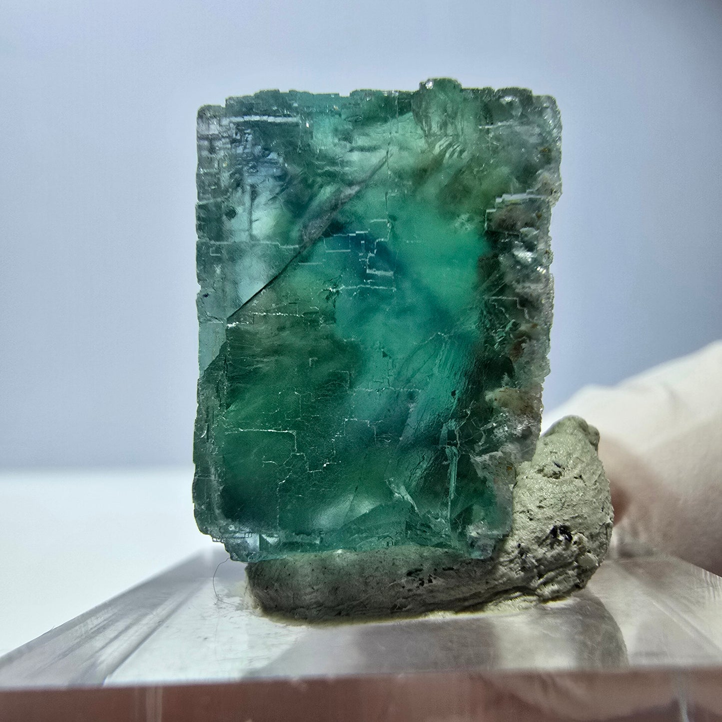 Klarer Phantom Fluorit Würfel parkettiert, grün Okorusu, Namibia 21*20*16mm