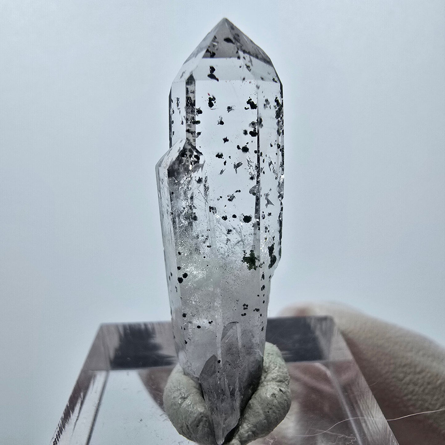 Quartz hématite transparent Point Streep Mine, Goboboseb, Namibie 34 x 9 x 9 mm
