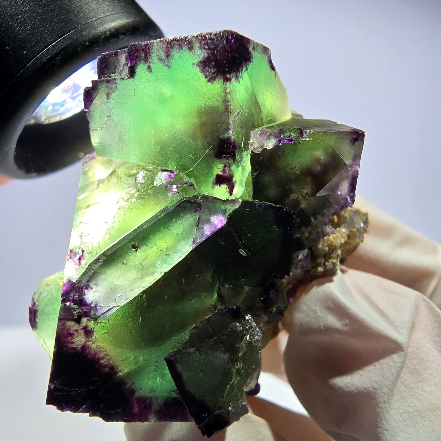Spécimen de cube de fluorite fantôme, parqueté, zonal Okorusu, Namibie 45*38*36mm