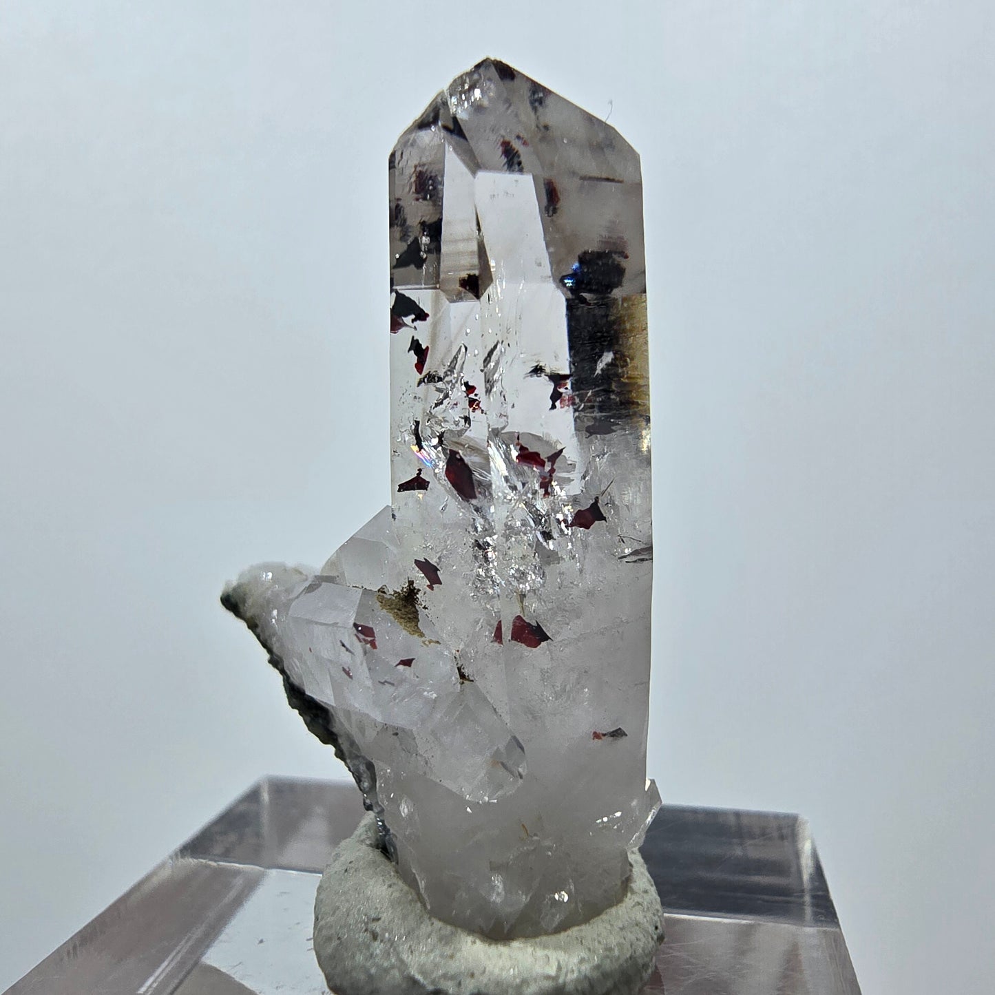 Quartz Harlequin clair, mine Prehnite Point Streep, Goboboseb, Namibie, 32 x 21 x 15