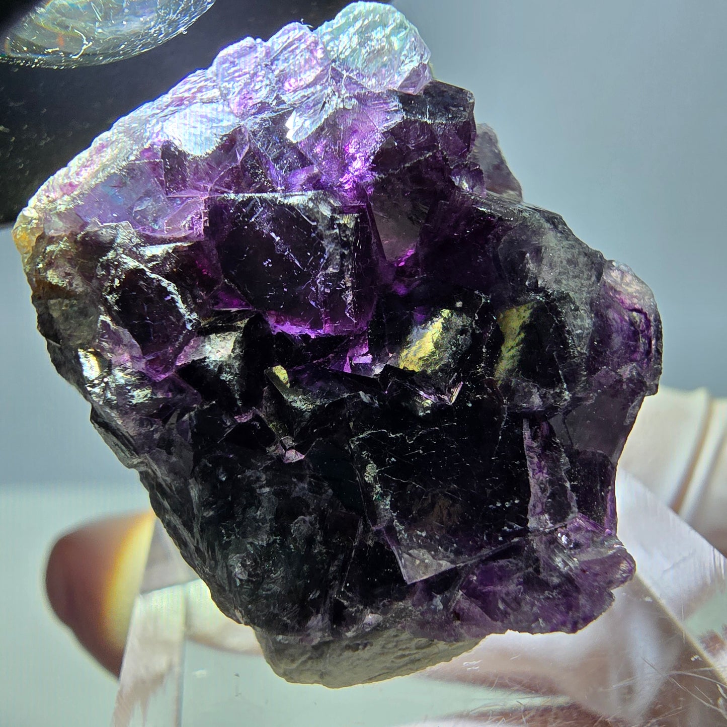 Phantom Fluorit Würfel Stufe, grün lila Okorusu, Namibia 27*25*13mm