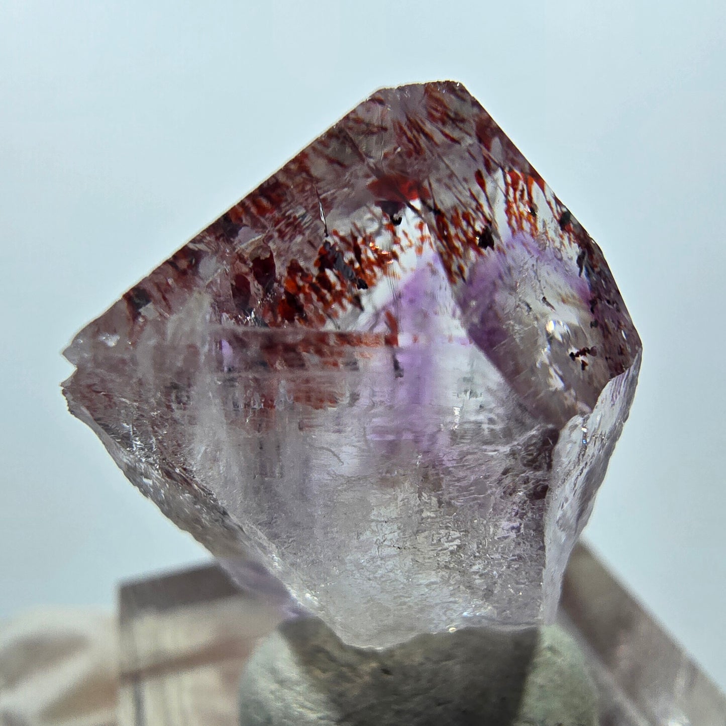 Mine d'améthyste fantôme Enhydro Harlequin, Goboboseb, Namibie, 30 x 19 x 14 mm