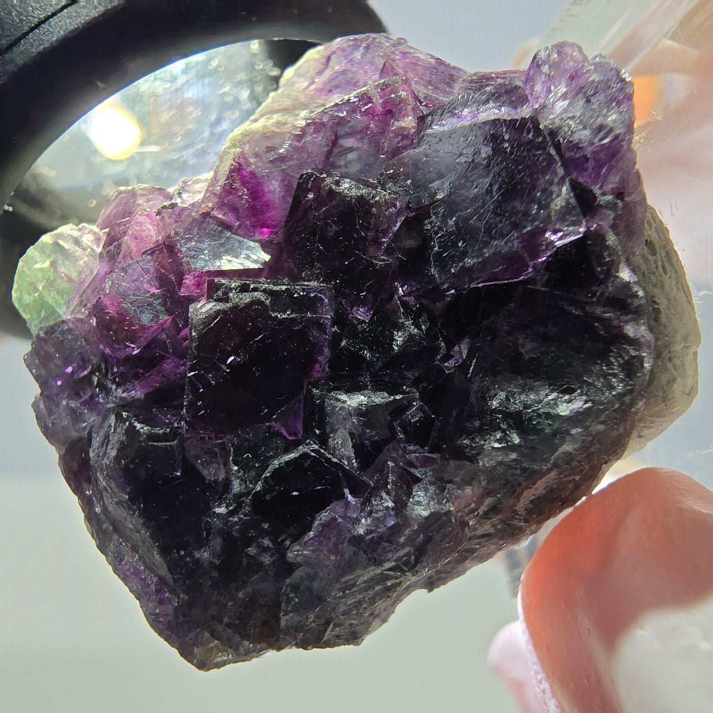 Phantom Fluorit Würfel Stufe, grün lila Okorusu, Namibia 27*25*13mm