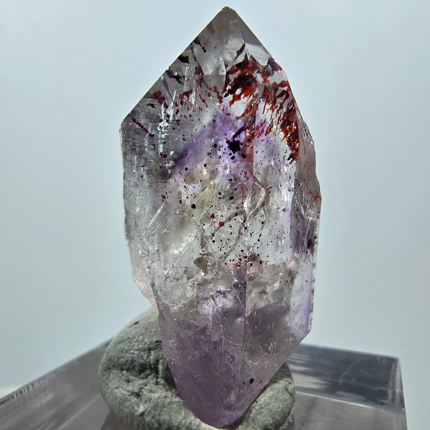 Mine d'améthyste fantôme Enhydro Harlequin, Goboboseb, Namibie, 30 x 19 x 14 mm