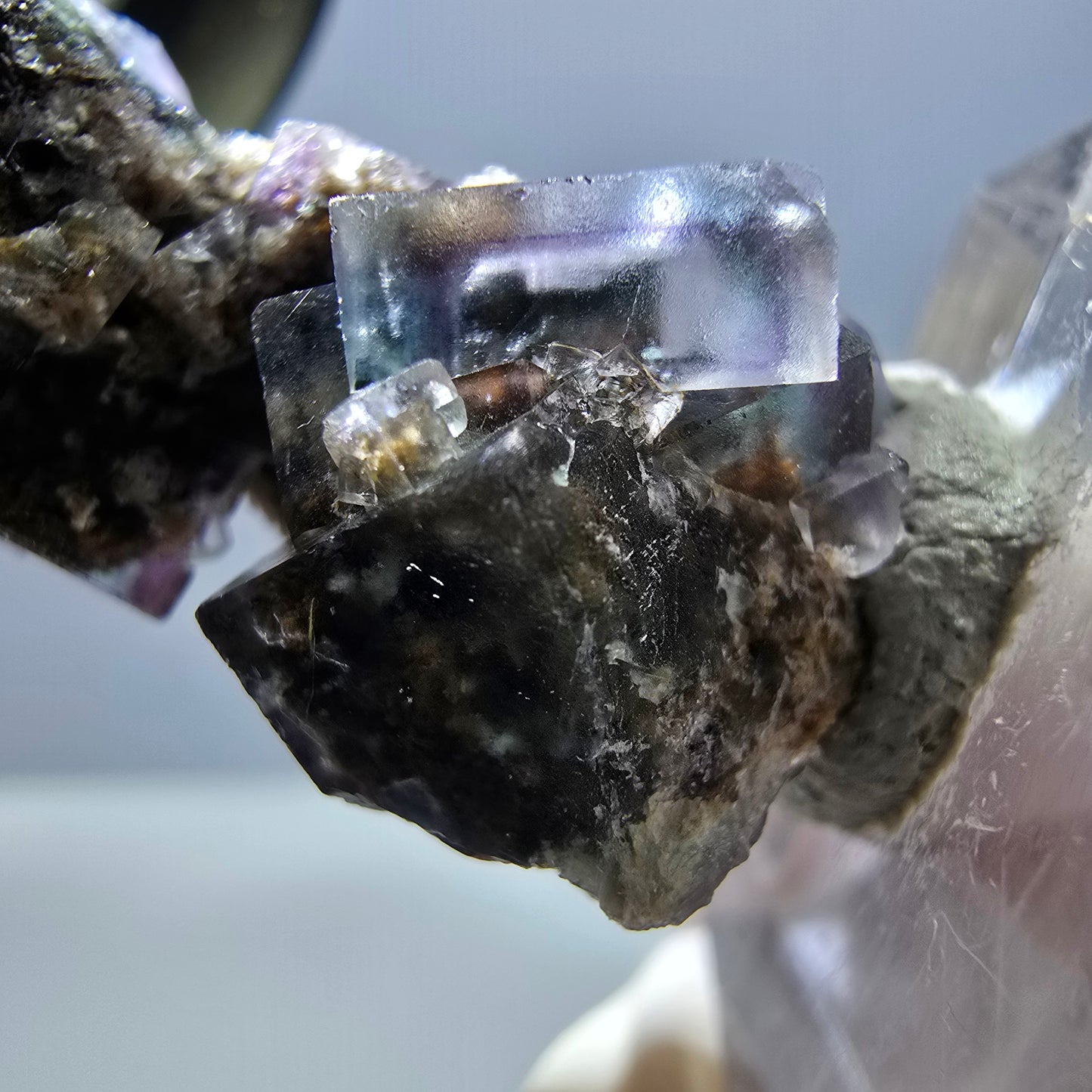 Phantom Fluorite Cube Specimen, green purple Okorusu, Namibia 39*22*18mm