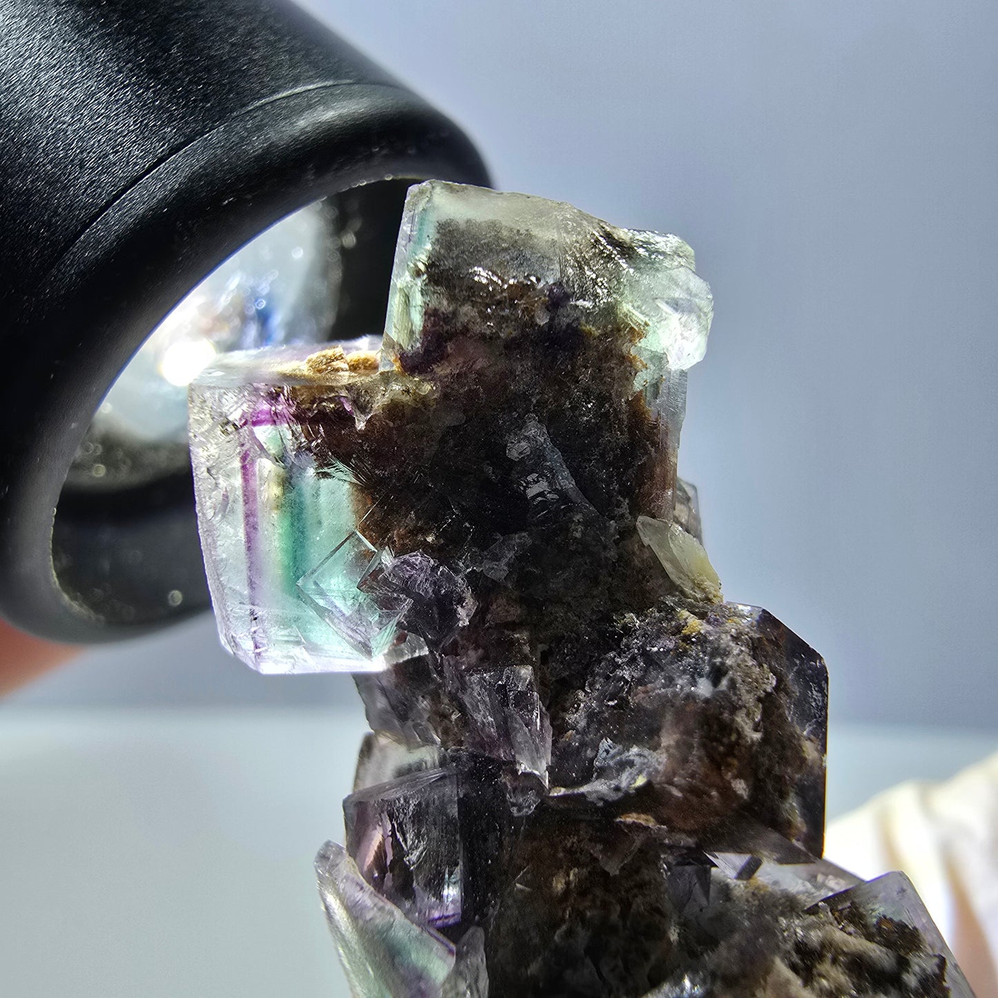 Phantom Fluorite Cube Specimen, green purple Okorusu, Namibia 39*22*18mm
