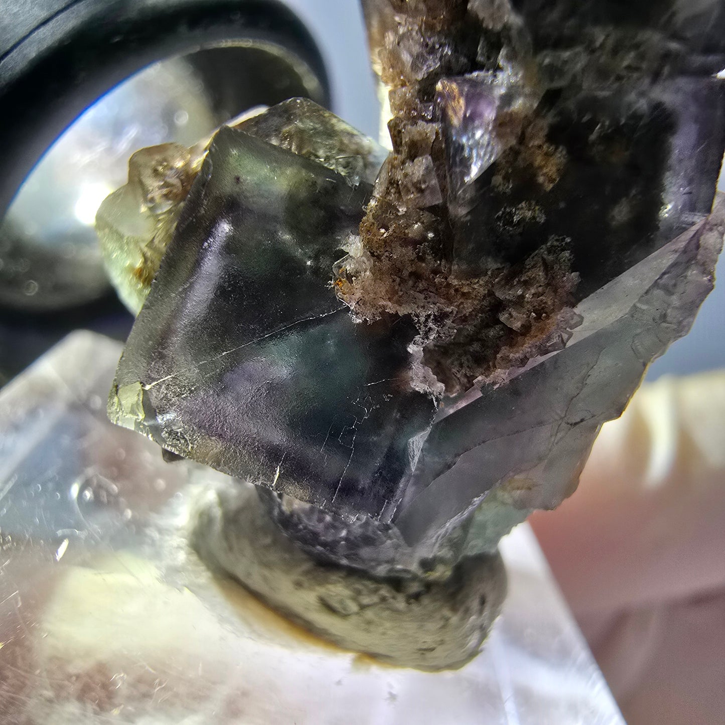 Phantom Fluorite Cube Specimen, green purple Okorusu, Namibia 39*22*18mm