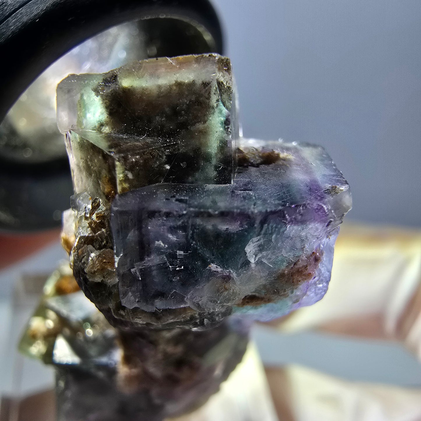 Phantom Fluorite Cube Specimen, green purple Okorusu, Namibia 39*22*18mm