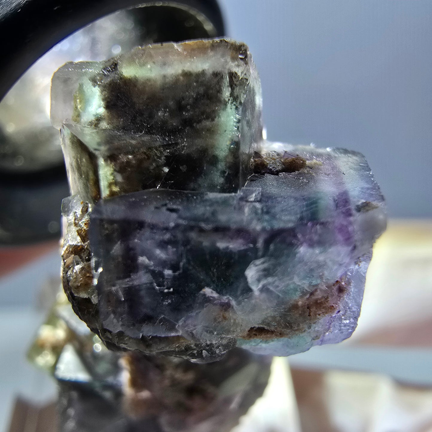 Phantom Fluorite Cube Specimen, green purple Okorusu, Namibia 39*22*18mm