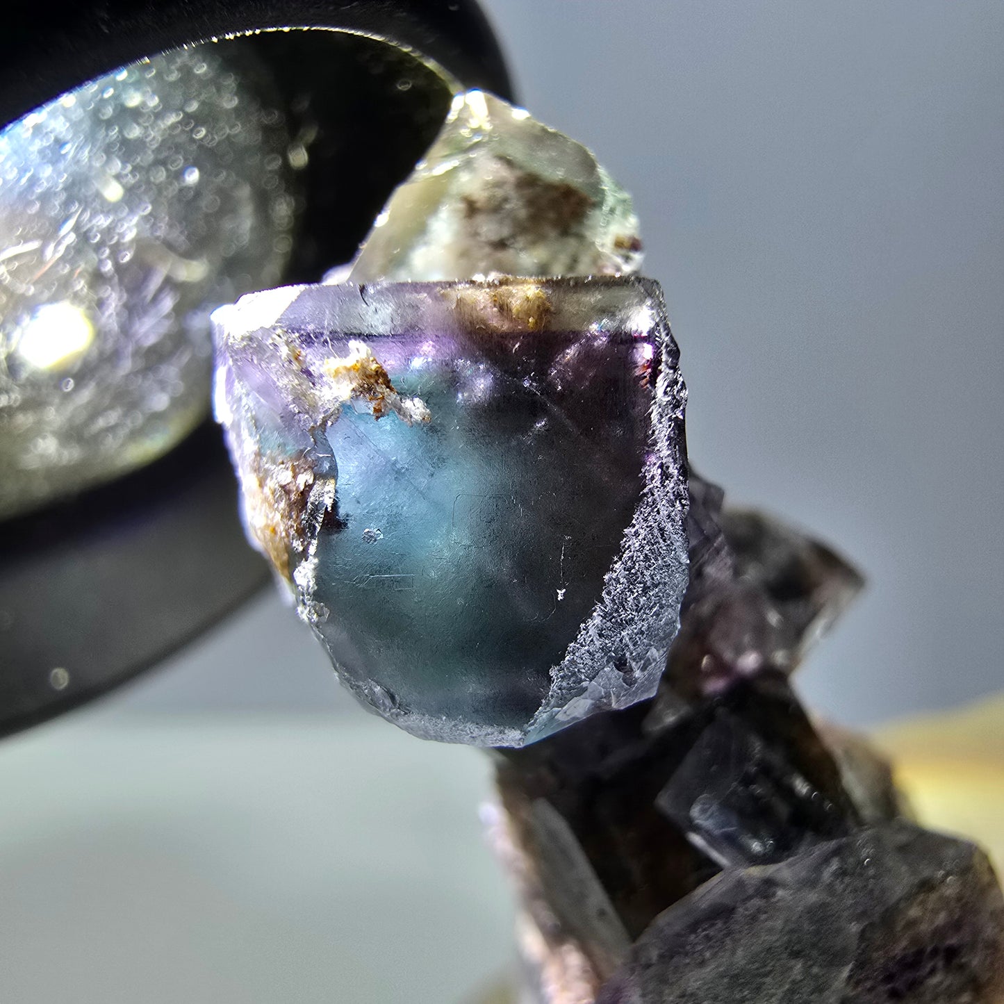 Phantom Fluorite Cube Specimen, green purple Okorusu, Namibia 39*22*18mm