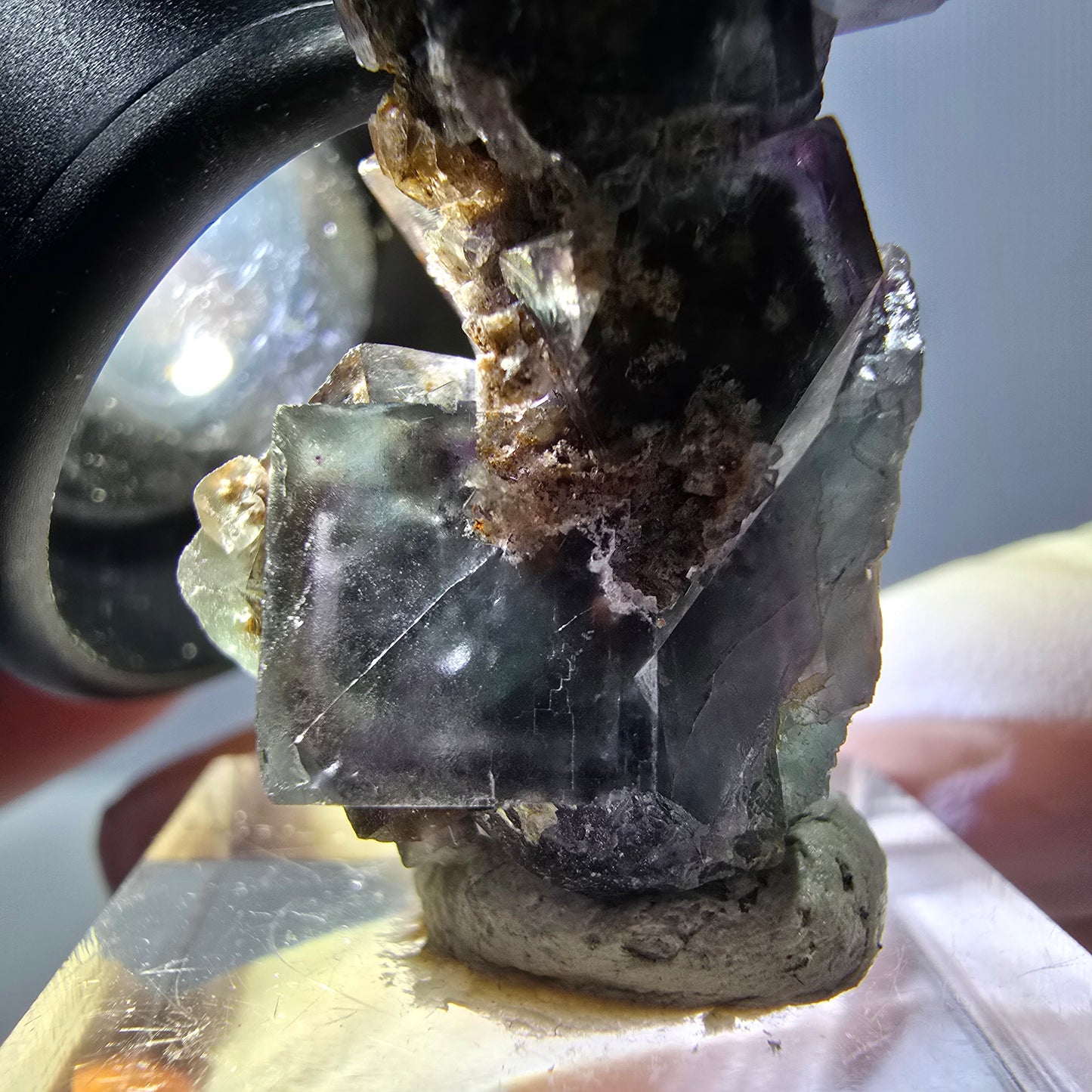 Phantom Fluorite Cube Specimen, green purple Okorusu, Namibia 39*22*18mm