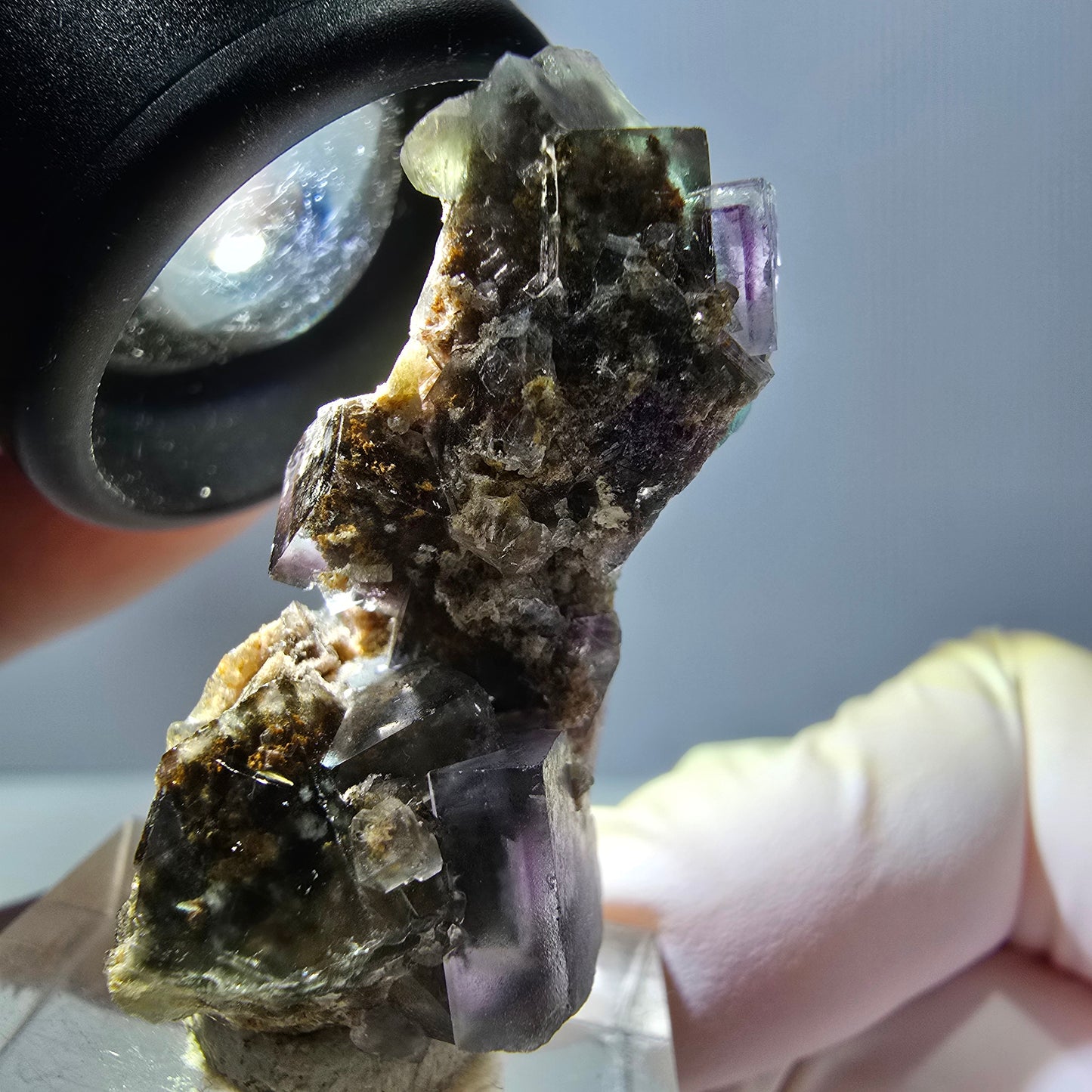 Phantom Fluorite Cube Specimen, green purple Okorusu, Namibia 39*22*18mm
