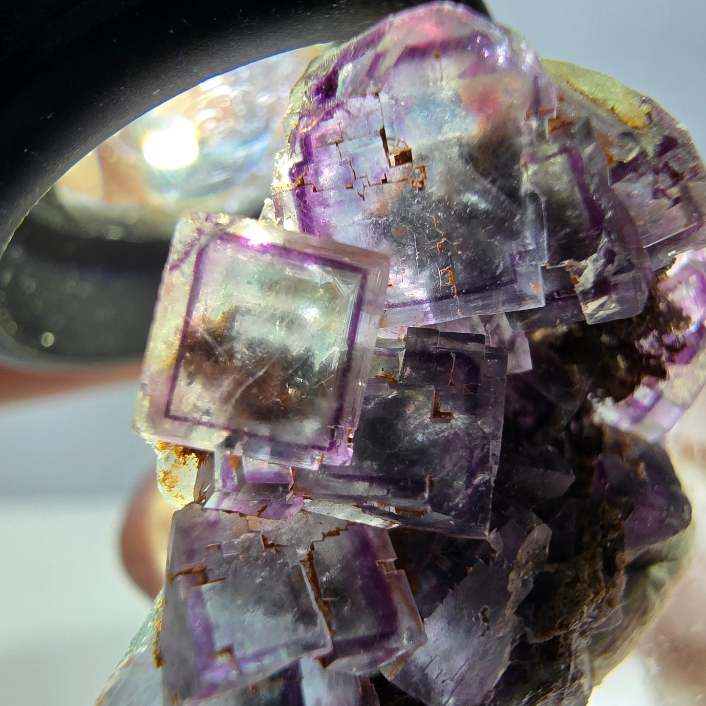 Phantom Fluorite Cube Specimen, green purple Okorusu, Namibia 28*24*12mm