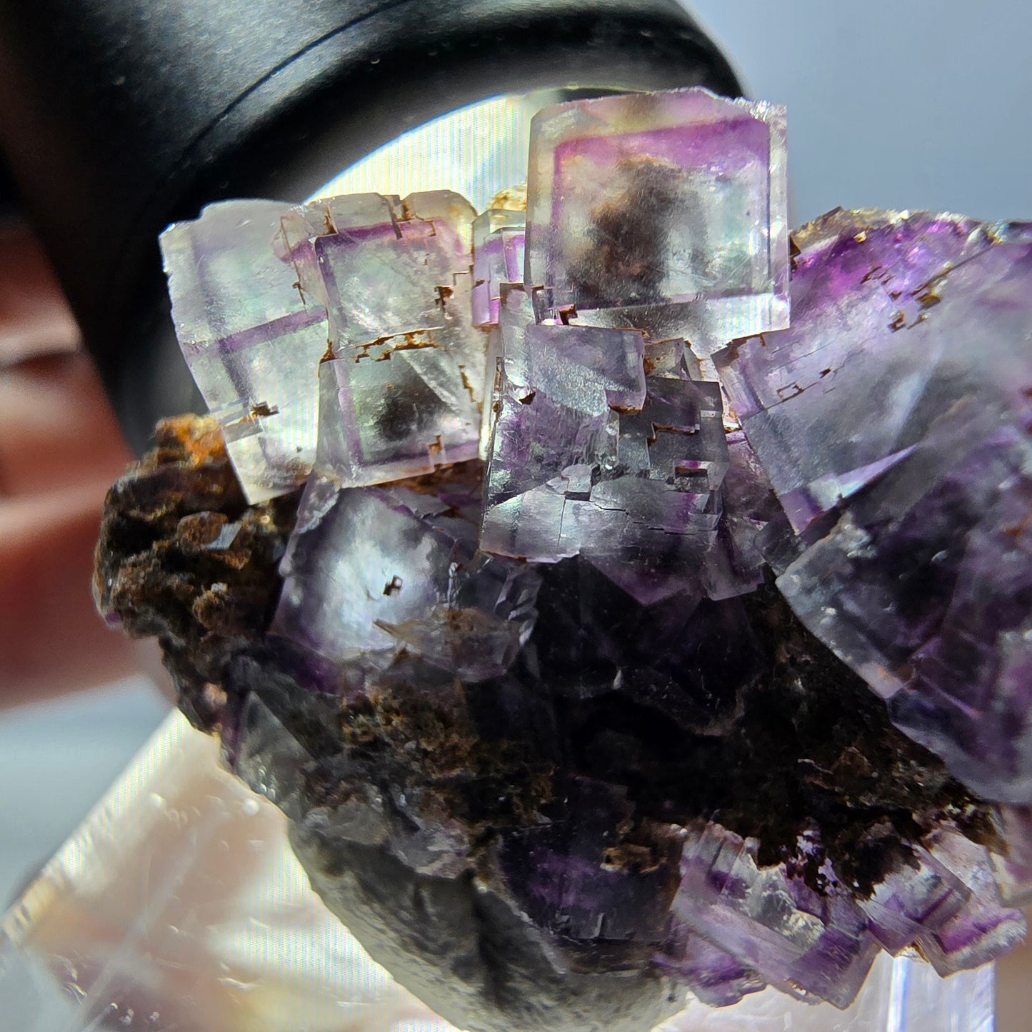 Phantom Fluorite Cube Specimen, green purple Okorusu, Namibia 28*24*12mm