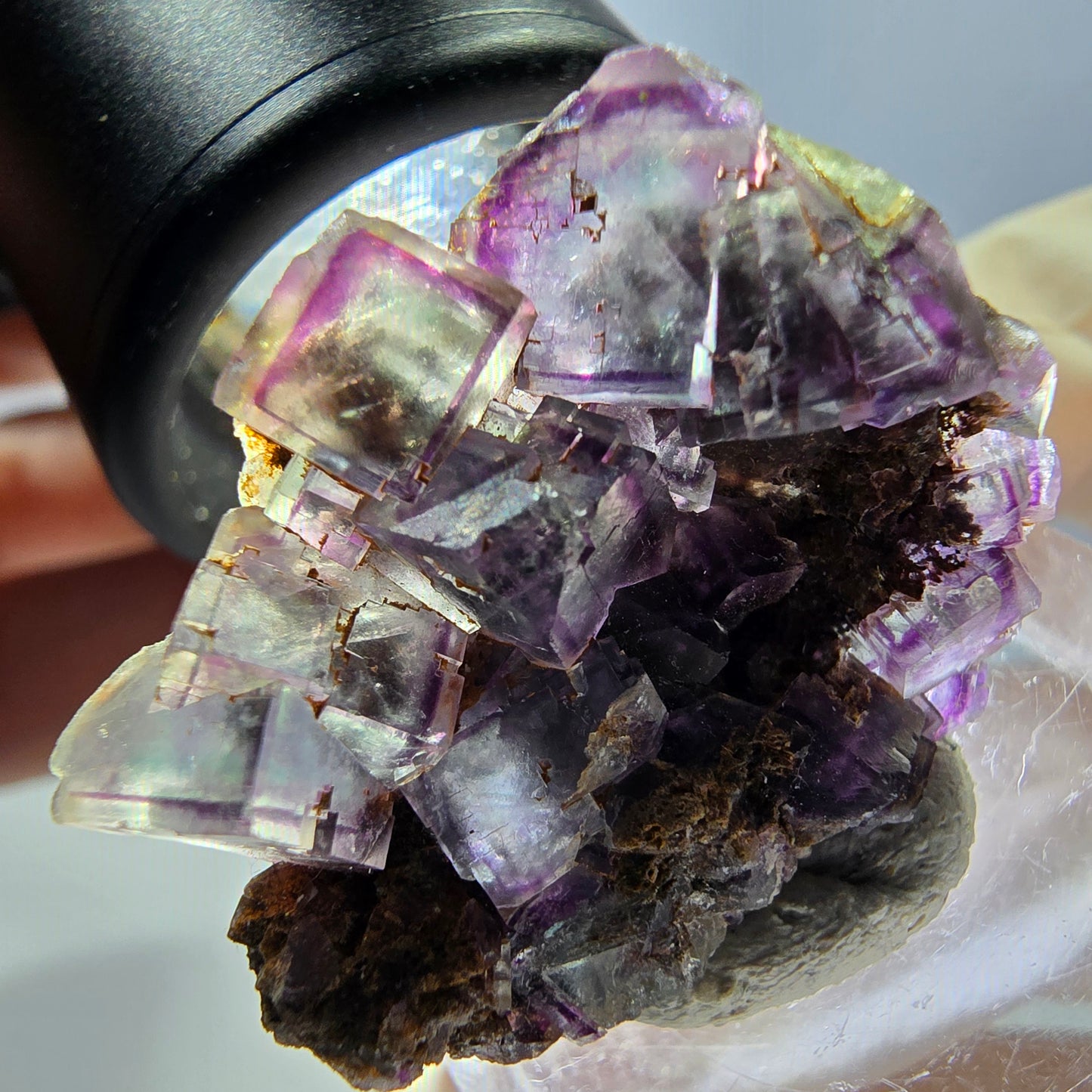 Phantom Fluorite Cube Specimen, green purple Okorusu, Namibia 28*24*12mm