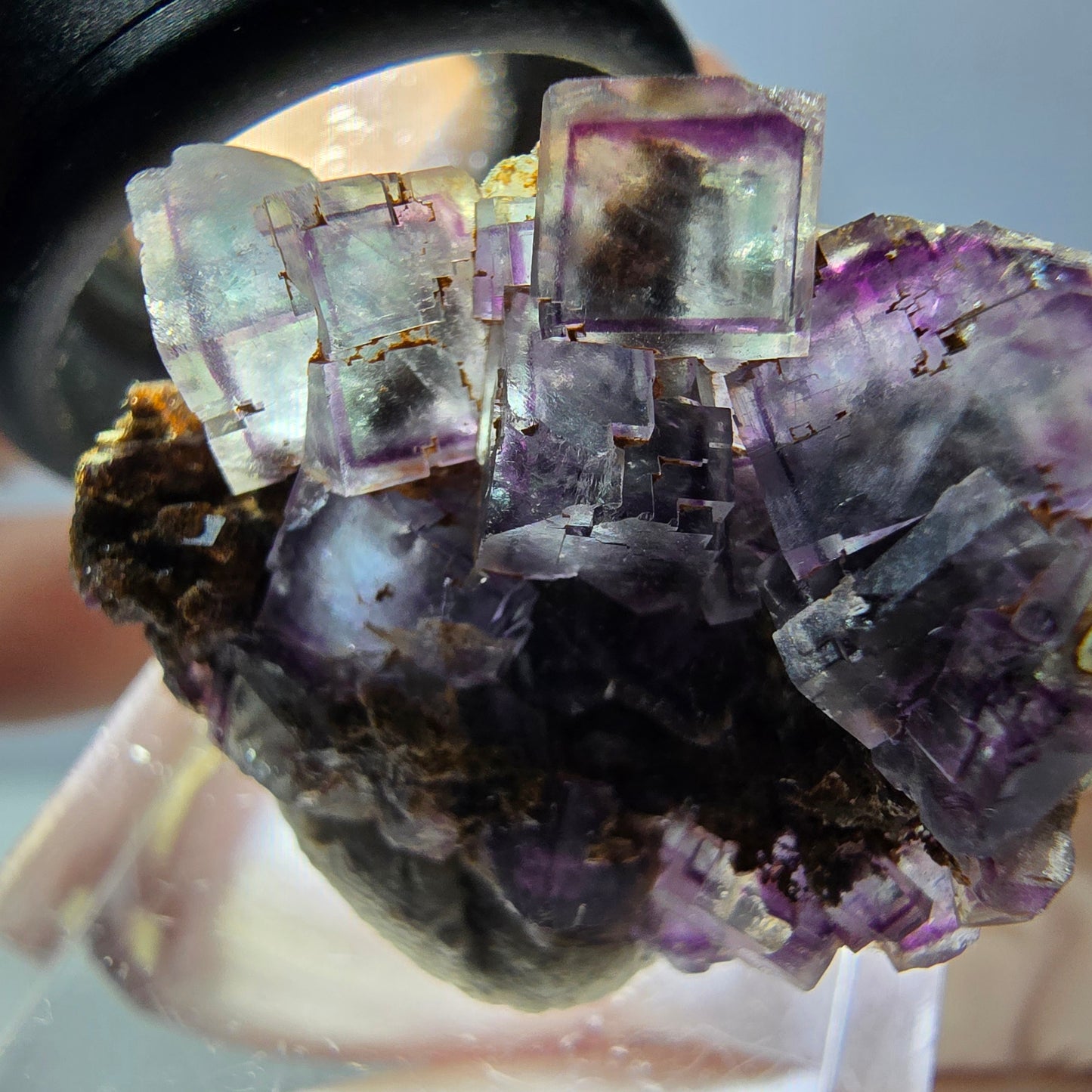 Phantom Fluorite Cube Specimen, green purple Okorusu, Namibia 28*24*12mm