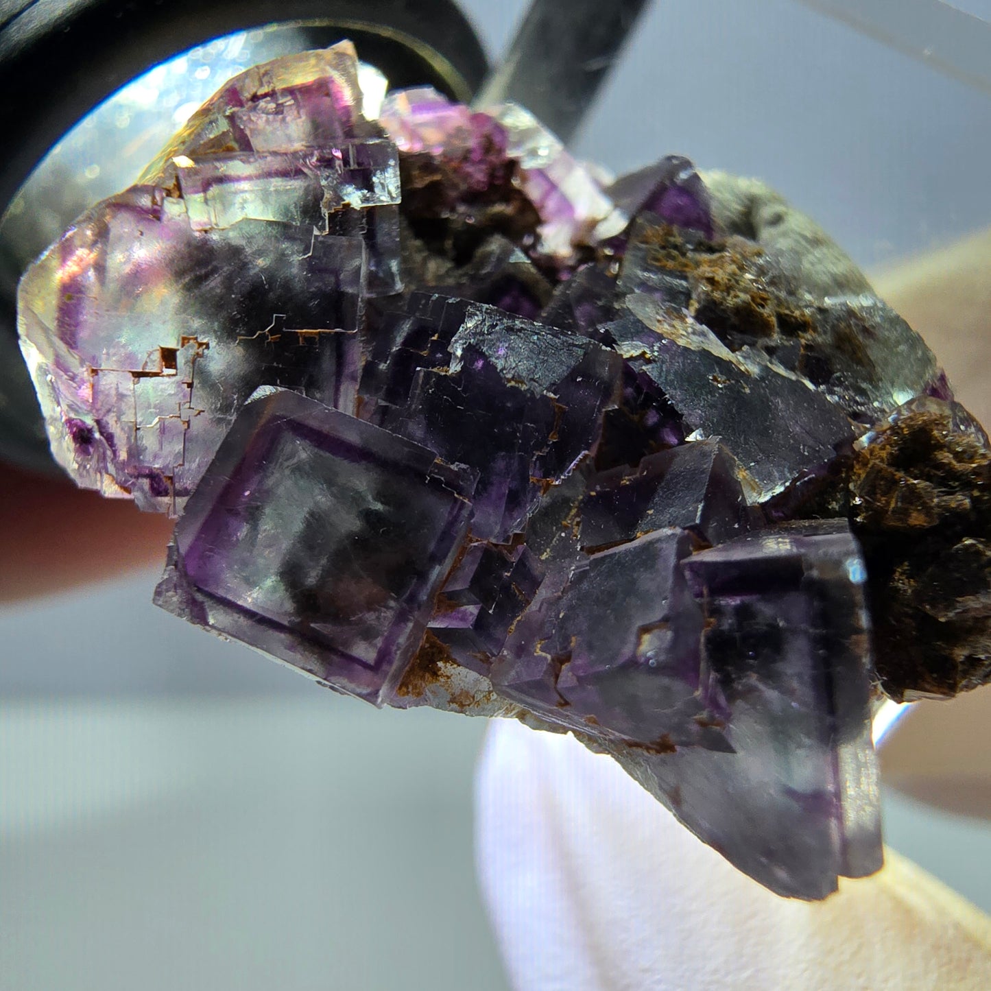 Phantom Fluorite Cube Specimen, green purple Okorusu, Namibia 28*24*12mm