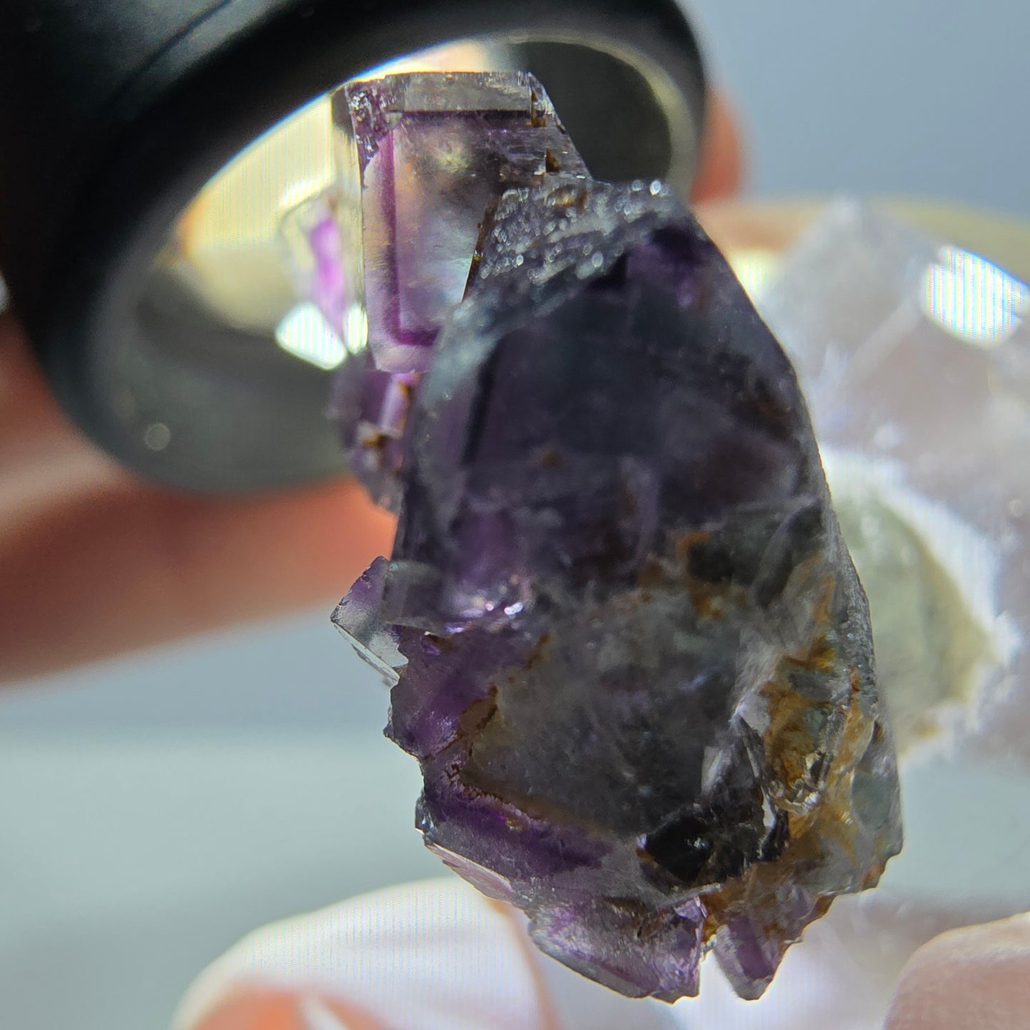 Phantom Fluorite Cube Specimen, green purple Okorusu, Namibia 28*24*12mm
