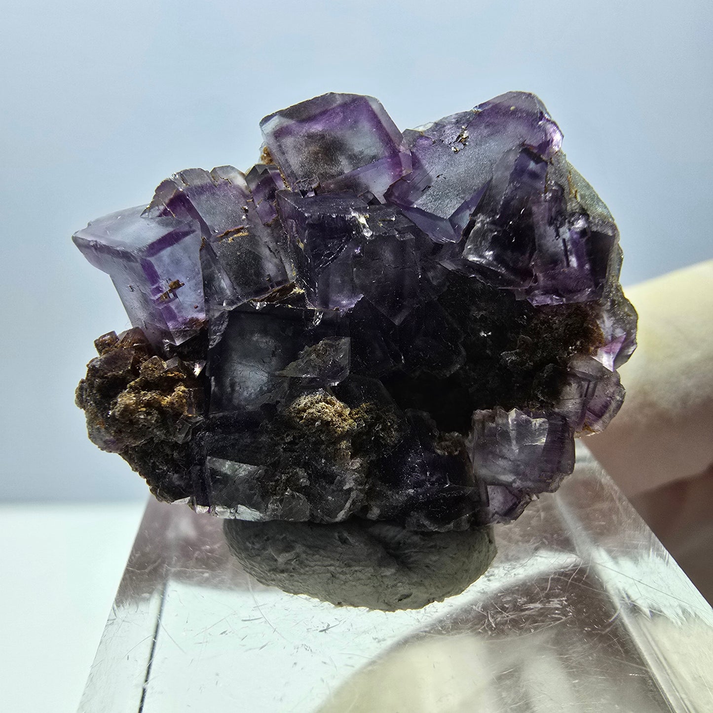 Phantom Fluorite Cube Specimen, green purple Okorusu, Namibia 28*24*12mm