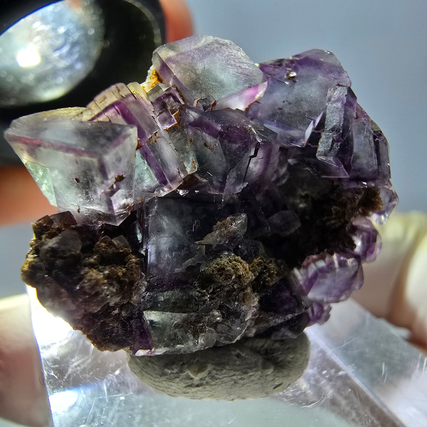 Phantom Fluorite Cube Specimen, green purple Okorusu, Namibia 28*24*12mm