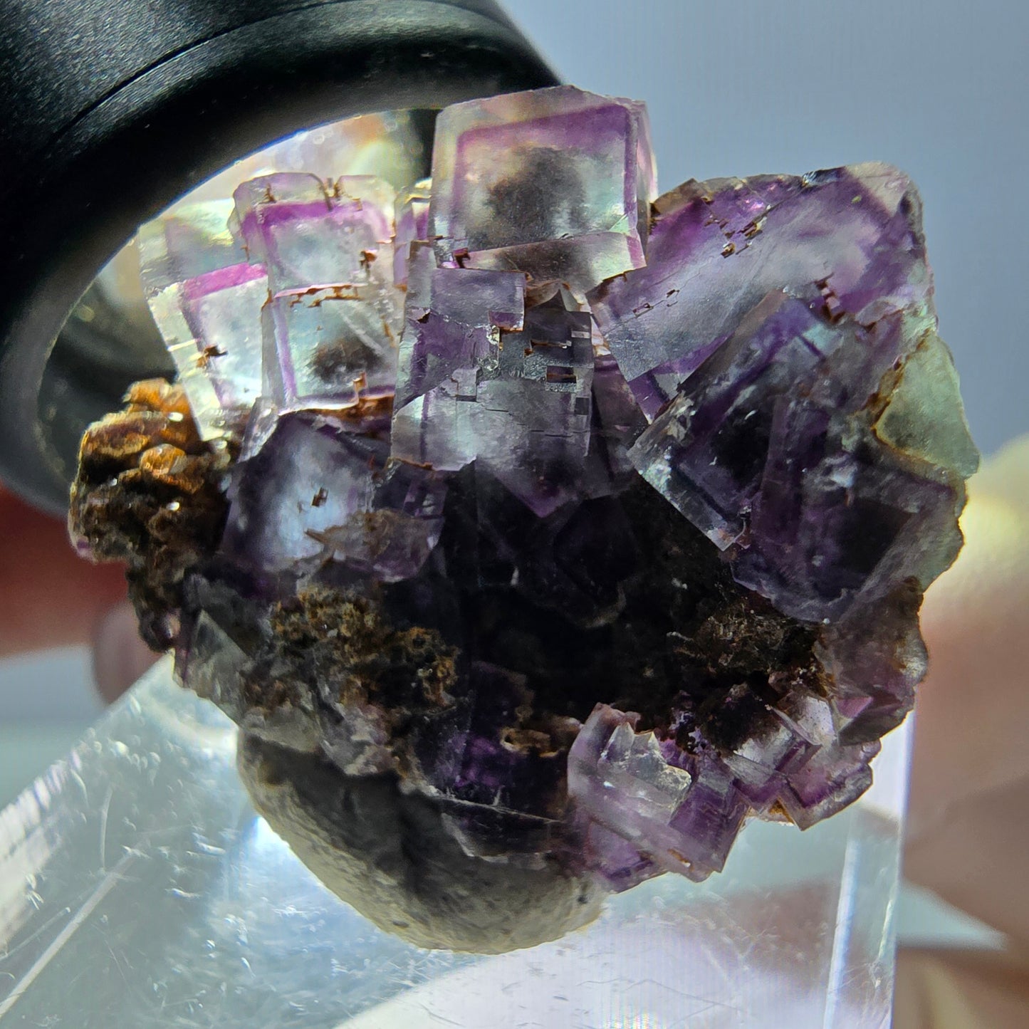 Phantom Fluorite Cube Specimen, green purple Okorusu, Namibia 28*24*12mm