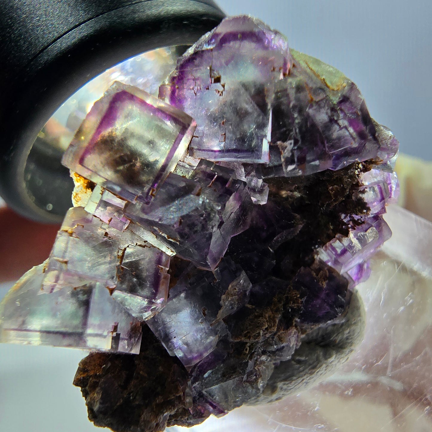 Phantom Fluorite Cube Specimen, green purple Okorusu, Namibia 28*24*12mm