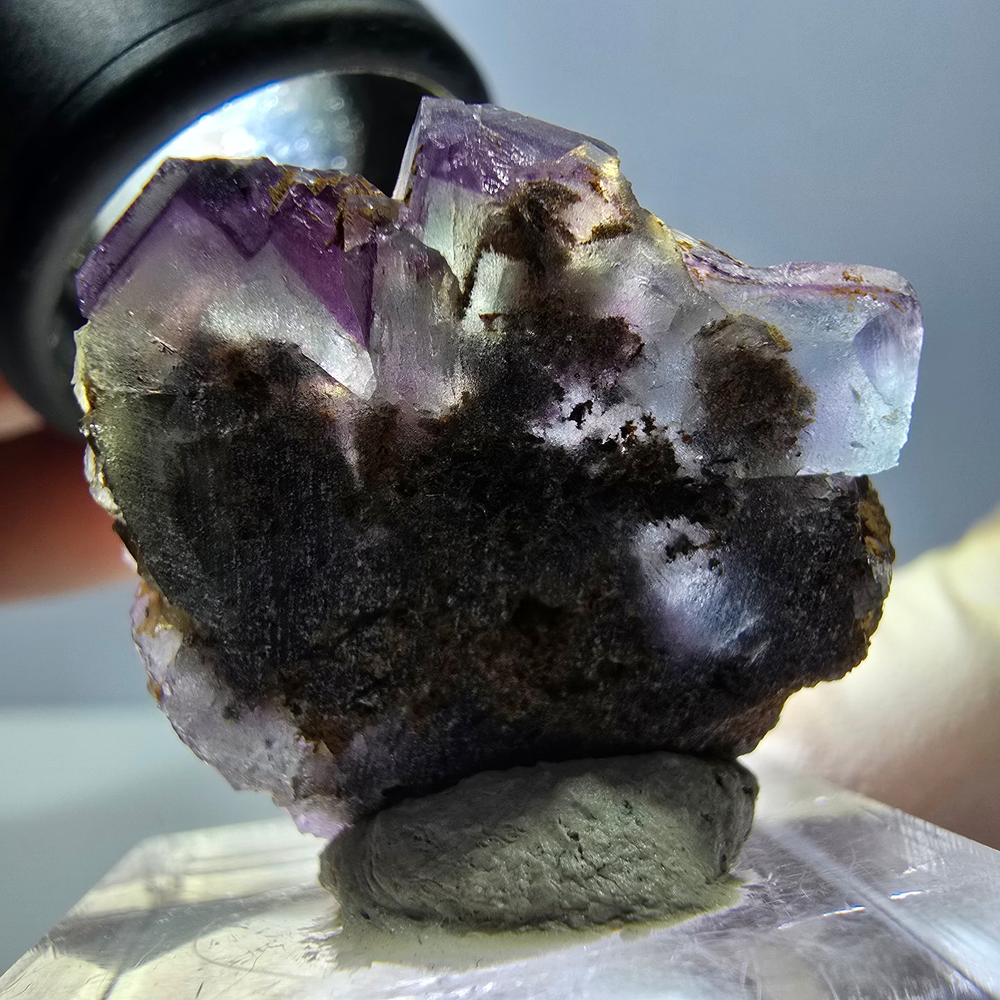Phantom Fluorite Cube Specimen, green purple Okorusu, Namibia 28*24*12mm