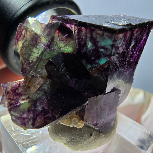 Phantom Fluorit Würfel Stufe, grün lila Okorusu, Namibia 29*24*19mm