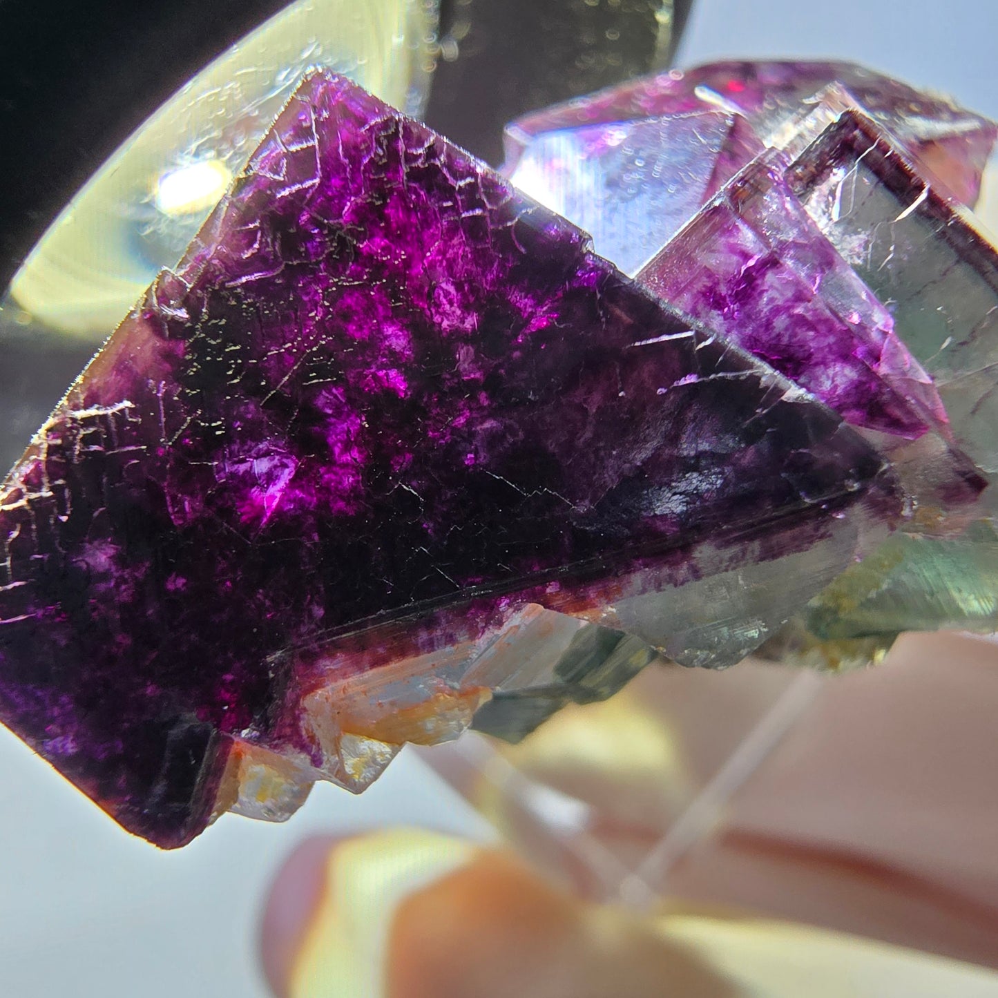 Phantom Fluorite Cube Specimen, green purple Okorusu, Namibia 29*24*19mm
