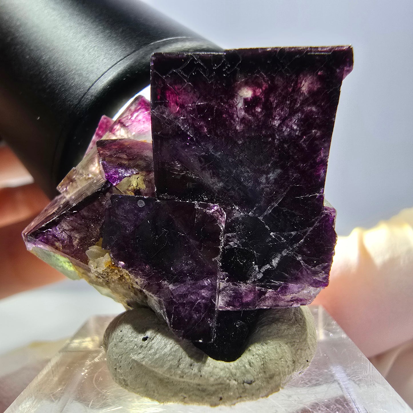 Phantom Fluorite Cube Specimen, green purple Okorusu, Namibia 29*24*19mm