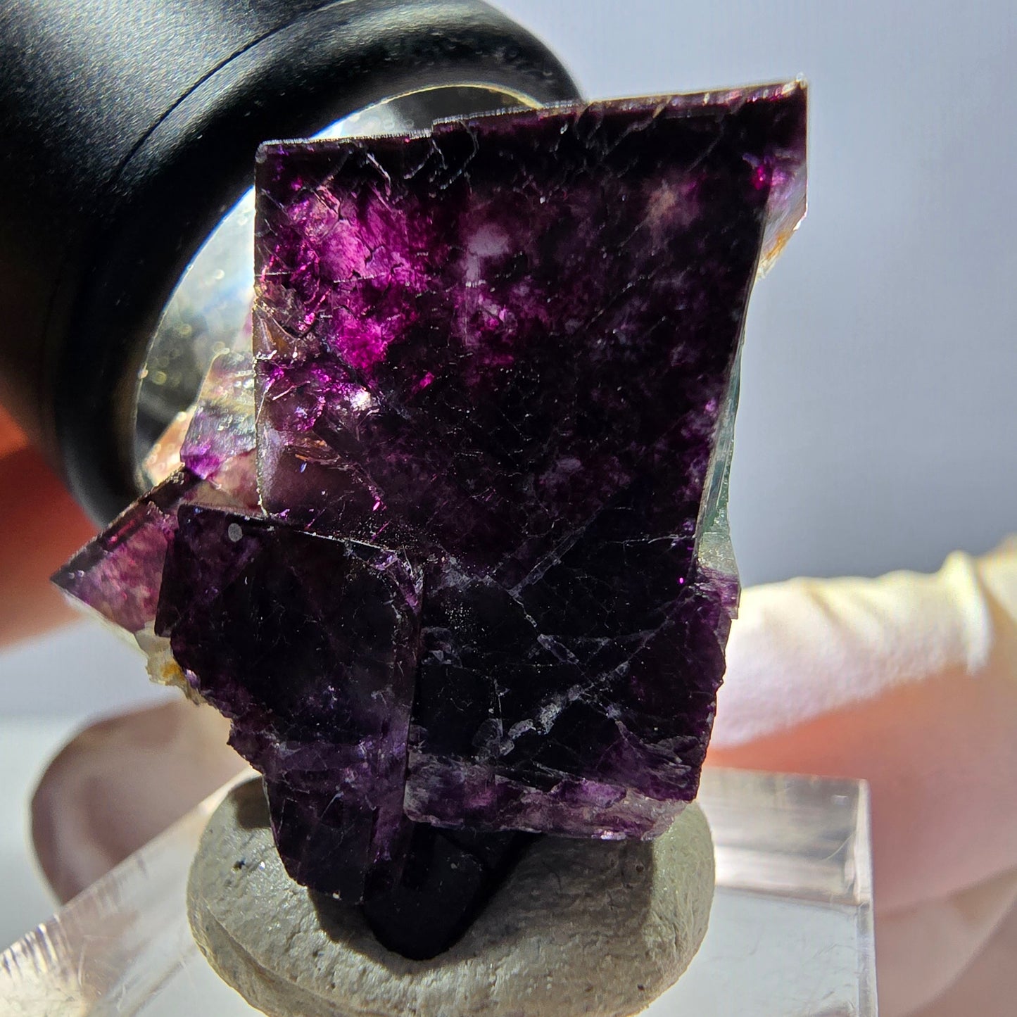 Phantom Fluorite Cube Specimen, green purple Okorusu, Namibia 29*24*19mm