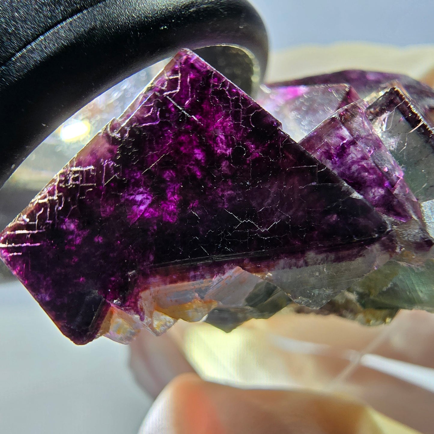 Phantom Fluorite Cube Specimen, green purple Okorusu, Namibia 29*24*19mm