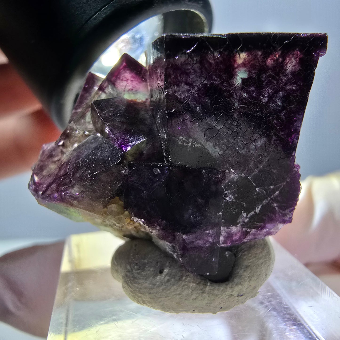 Phantom Fluorite Cube Specimen, green purple Okorusu, Namibia 29*24*19mm