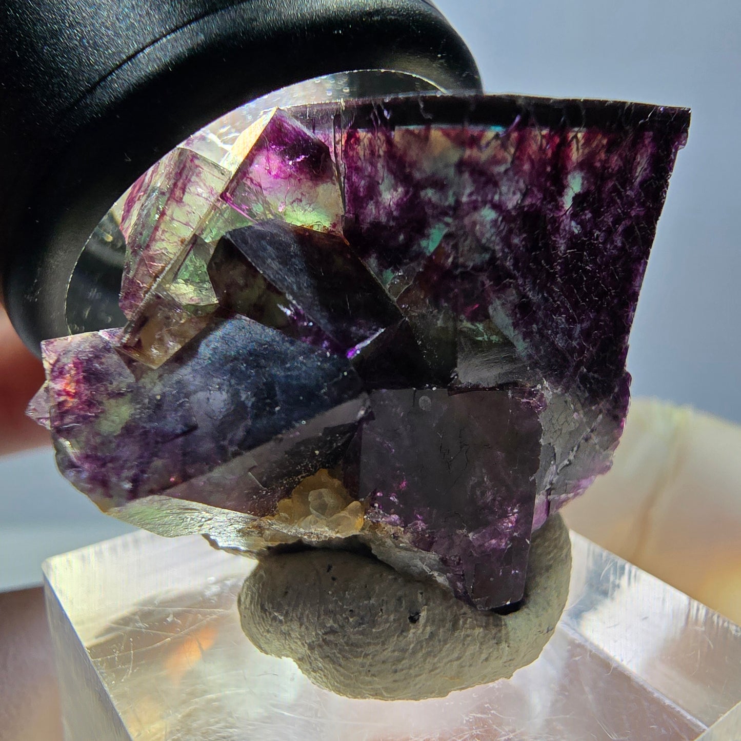 Phantom Fluorite Cube Specimen, green purple Okorusu, Namibia 29*24*19mm