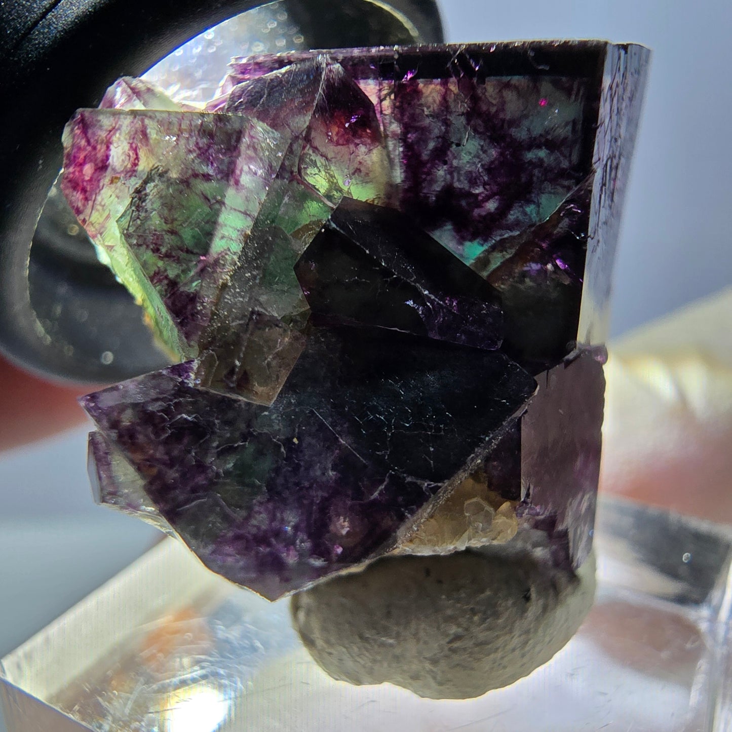 Phantom Fluorite Cube Specimen, green purple Okorusu, Namibia 29*24*19mm