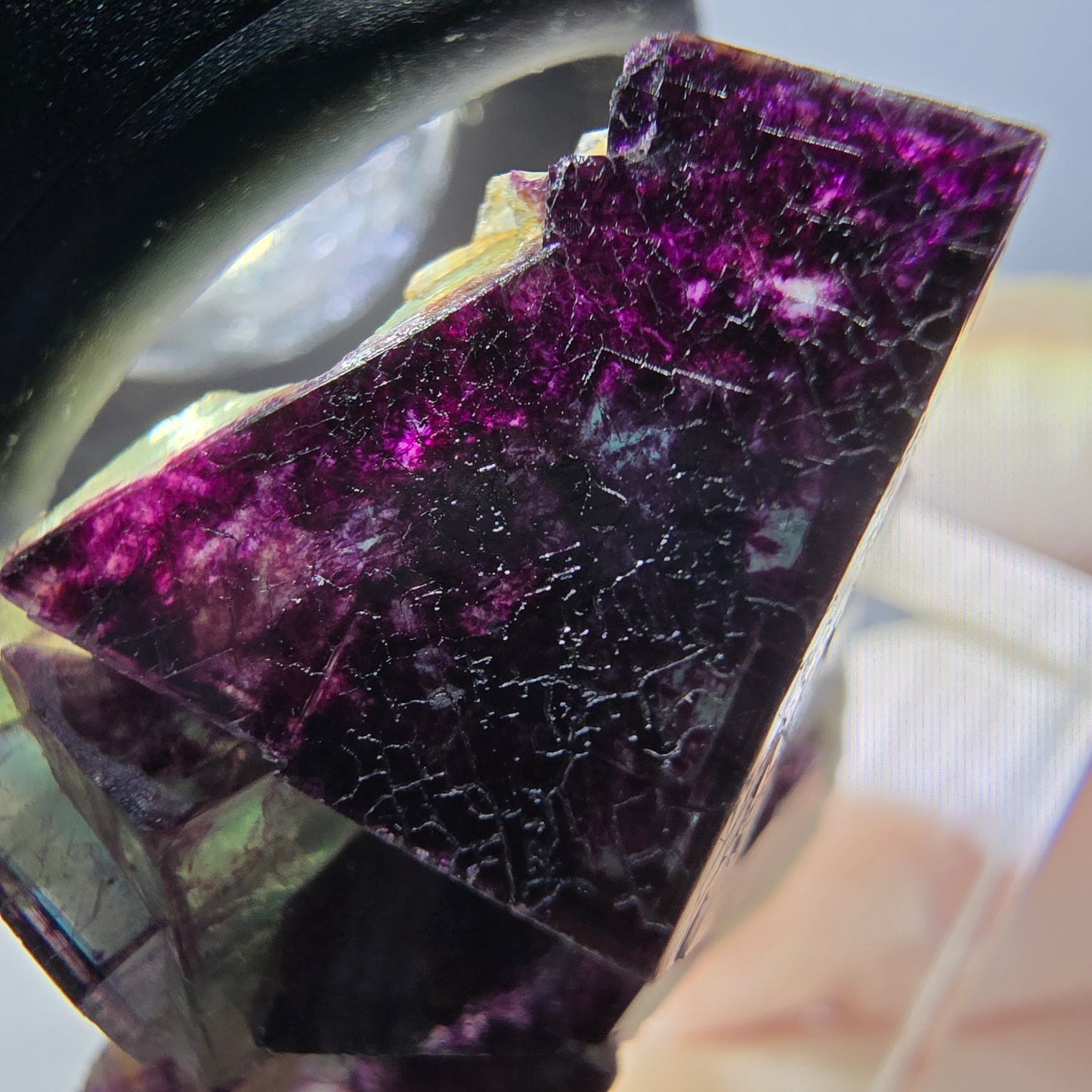 Phantom Fluorite Cube Specimen, green purple Okorusu, Namibia 29*24*19mm