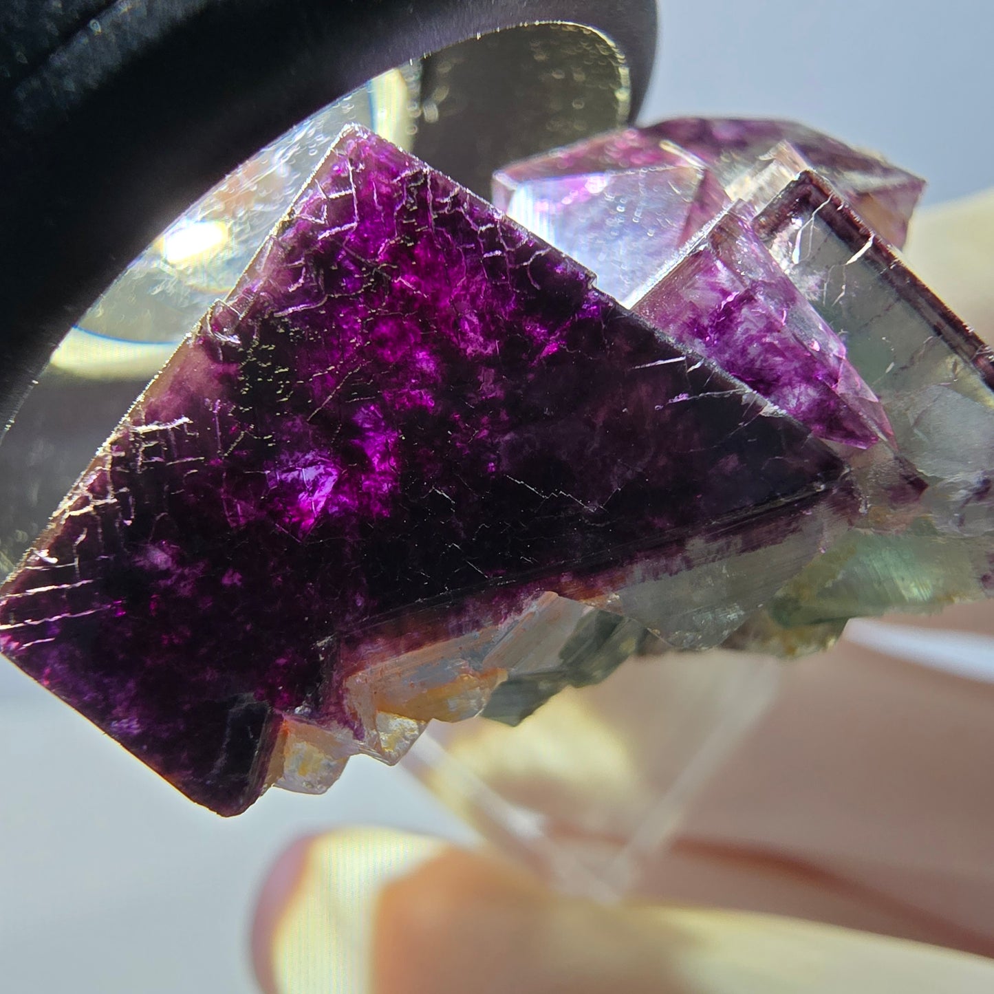 Phantom Fluorite Cube Specimen, green purple Okorusu, Namibia 29*24*19mm