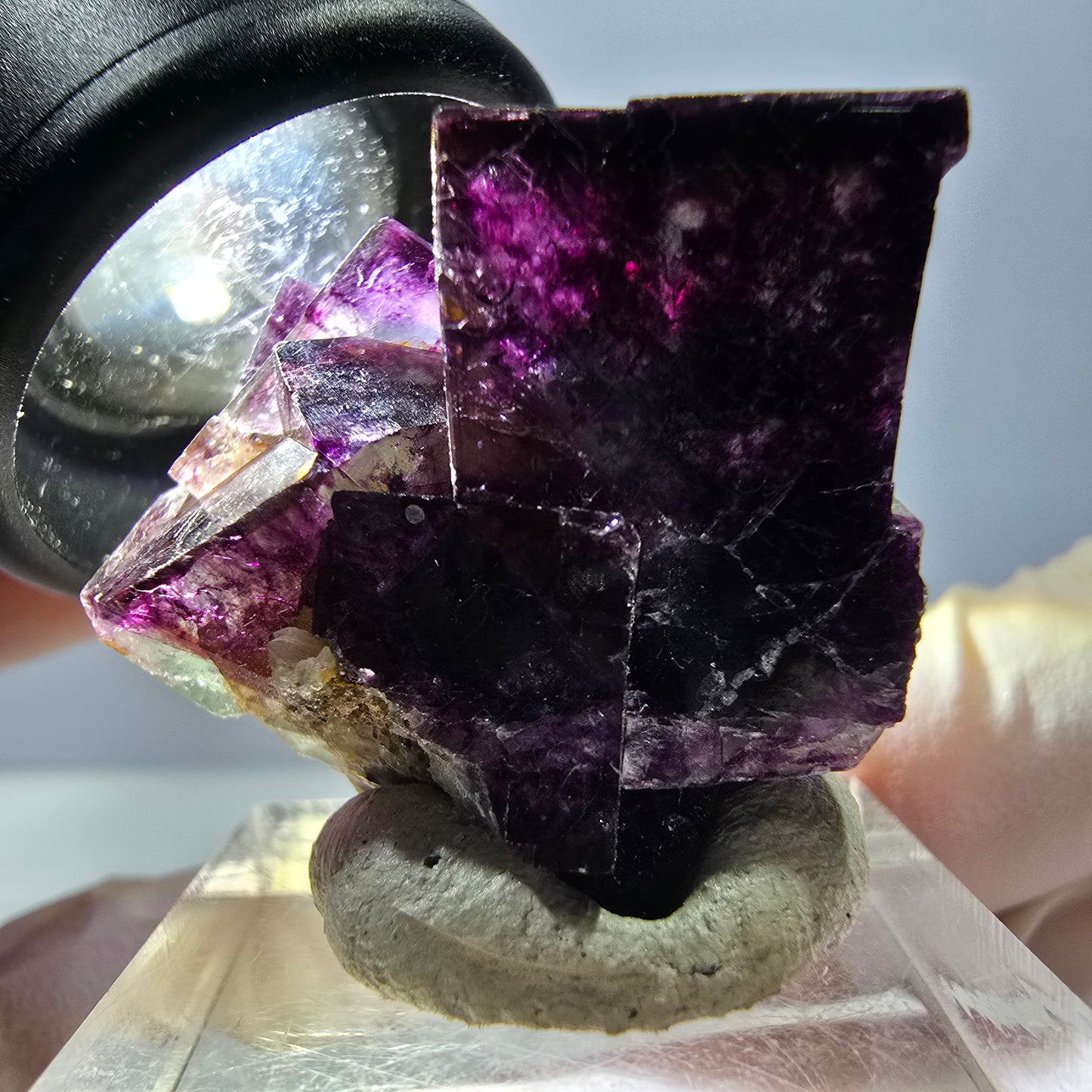 Phantom Fluorite Cube Specimen, green purple Okorusu, Namibia 29*24*19mm