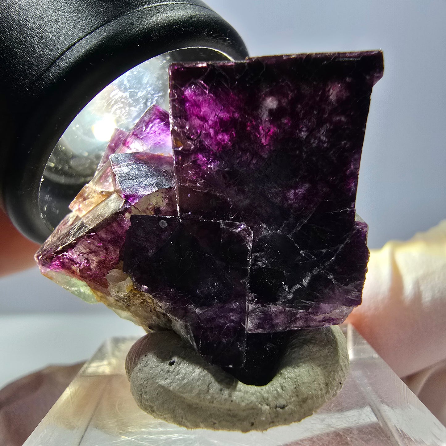 Phantom Fluorite Cube Specimen, green purple Okorusu, Namibia 29*24*19mm