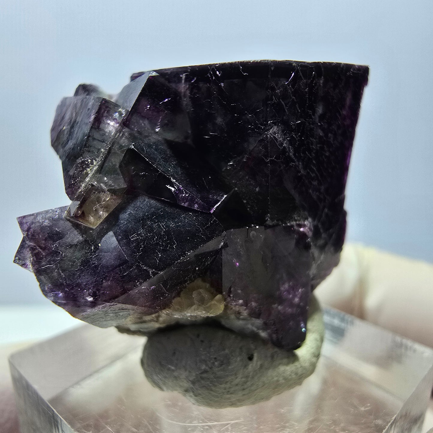Phantom Fluorite Cube Specimen, green purple Okorusu, Namibia 29*24*19mm
